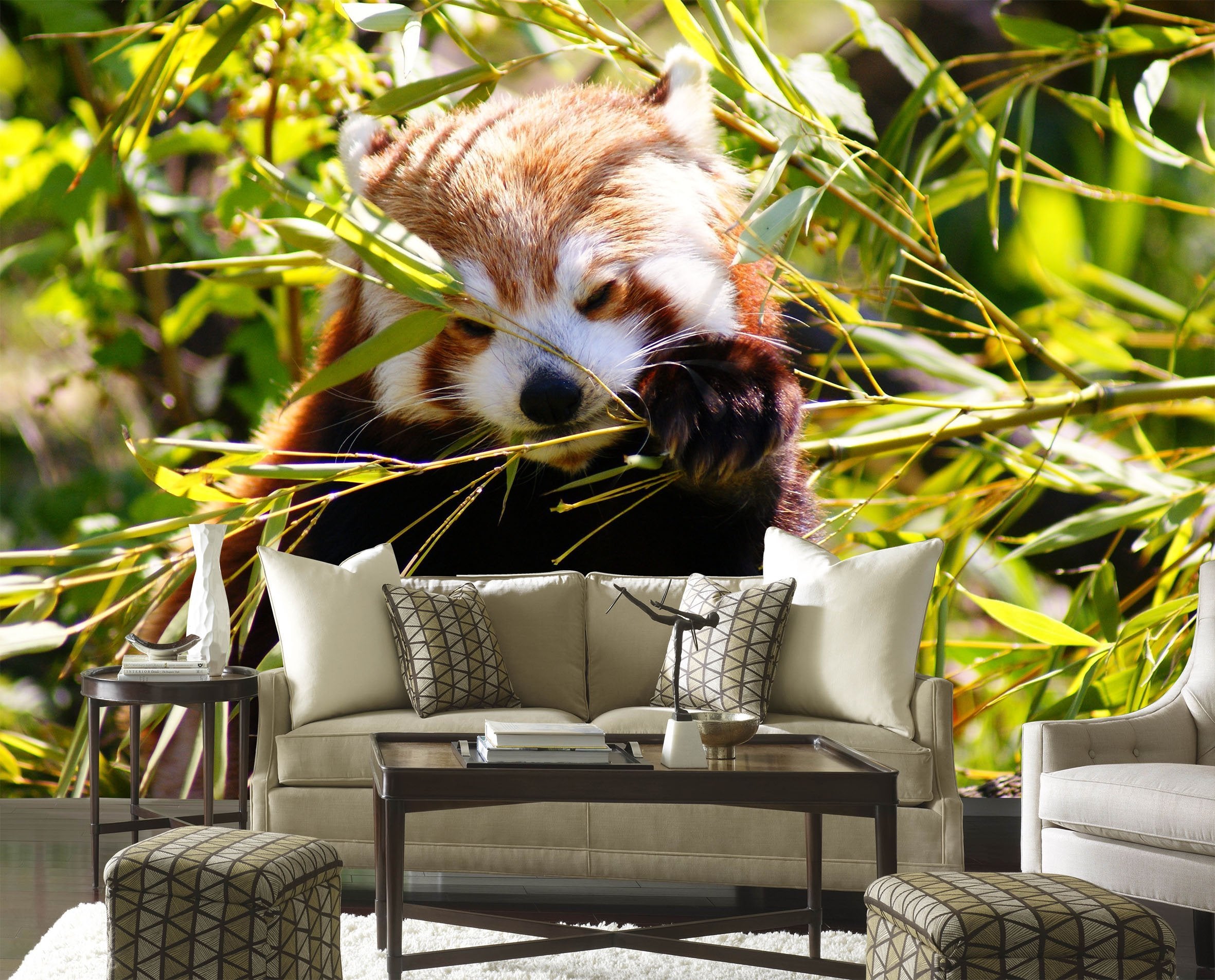 3D Panda Eating Bamboo 084 Wallpaper AJ Wallpaper