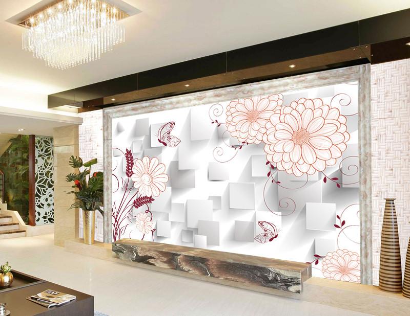 3D Flower Butterfly 987 Wallpaper AJ Wallpaper