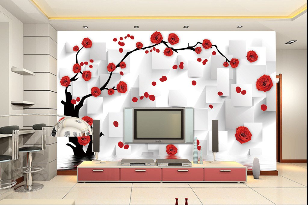 3D Red Rose Branch 28 Wallpaper AJ Wallpaper 2