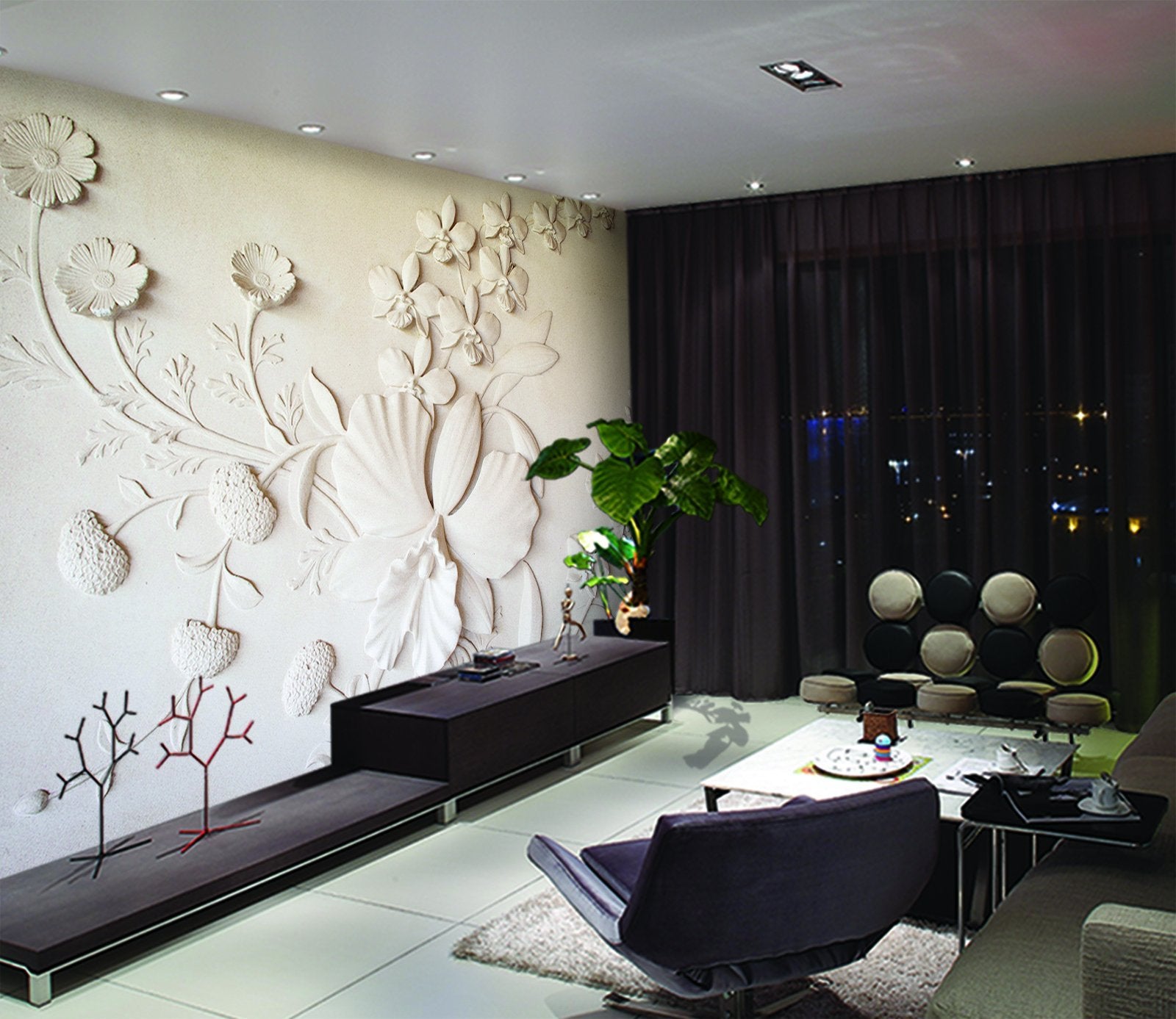 3D Blooming Flower Pattern 167 Wallpaper AJ Wallpaper