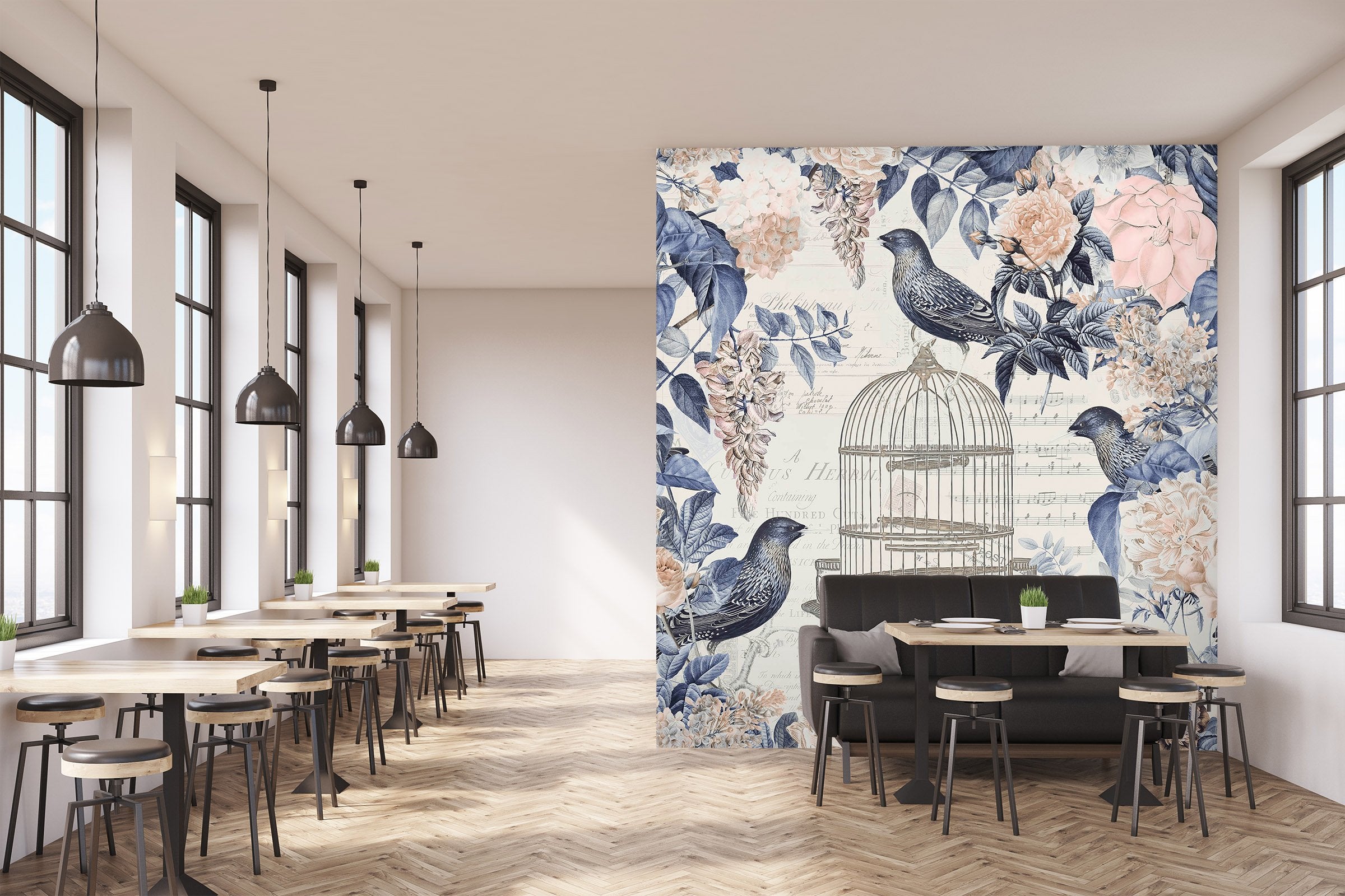 3D Birdcage And Flowers 1440 Andrea haase Wall Mural Wall Murals Wallpaper AJ Wallpaper