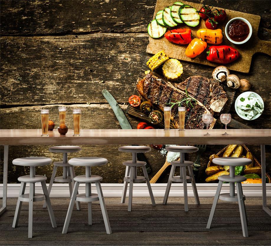 3D Steak Salad 645 Wallpaper AJ Wallpaper