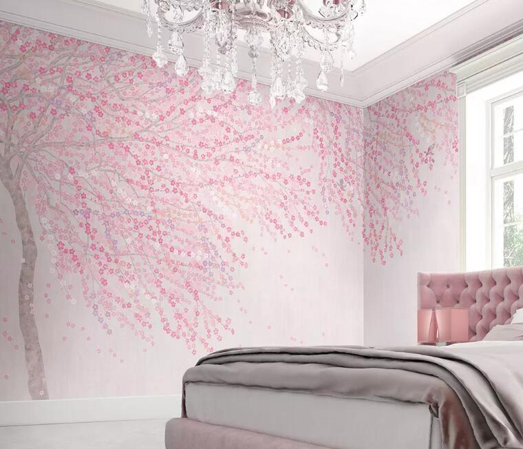 3D Pink Cherry Blossom WG25 Wall Murals Wallpaper AJ Wallpaper 2