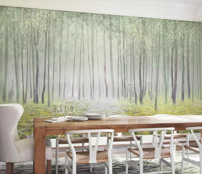 3D Green Forest WG19 Wall Murals Wallpaper AJ Wallpaper 2
