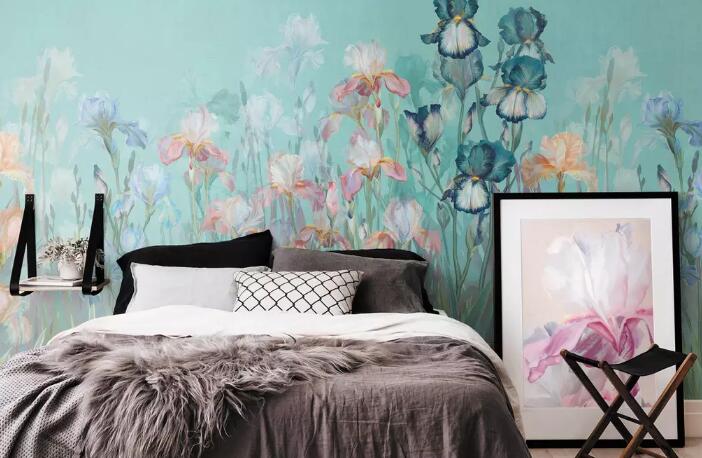 3D Colored Flowers WG21 Wall Murals Wallpaper AJ Wallpaper 2