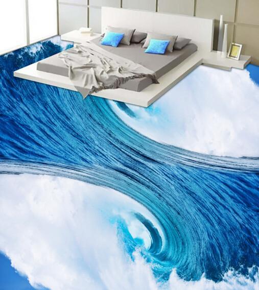 3D Wave Texture Floor Mural Wallpaper AJ Wallpaper 2