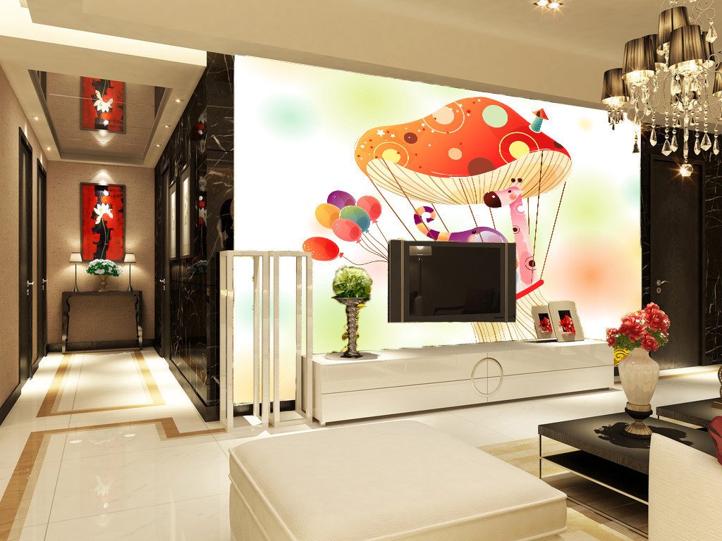 Mushroom Flying Balloon Wallpaper AJ Wallpaper