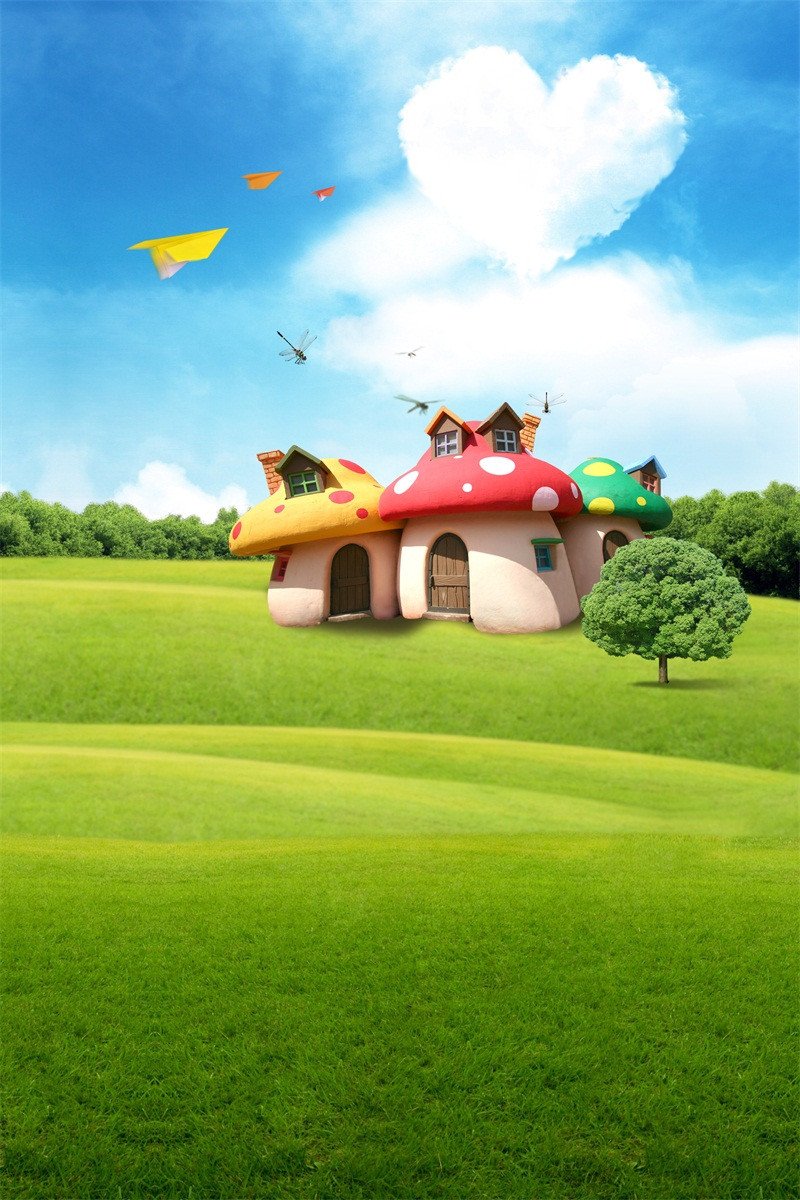 3D Grassland Mushroom Houses 477 Stair Risers Wallpaper AJ Wallpaper