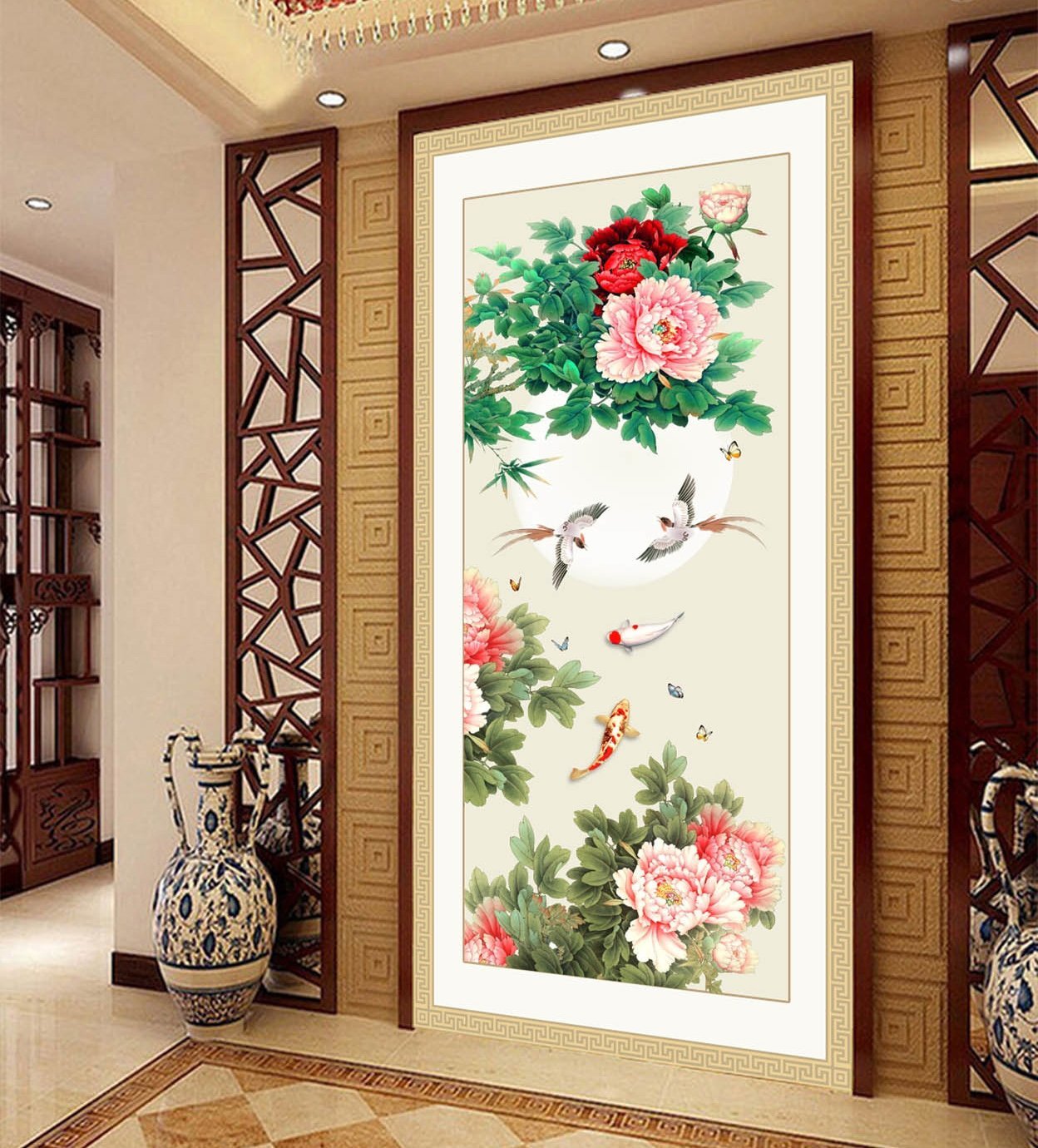 3D Carp Flower 395 Wallpaper AJ Wallpaper