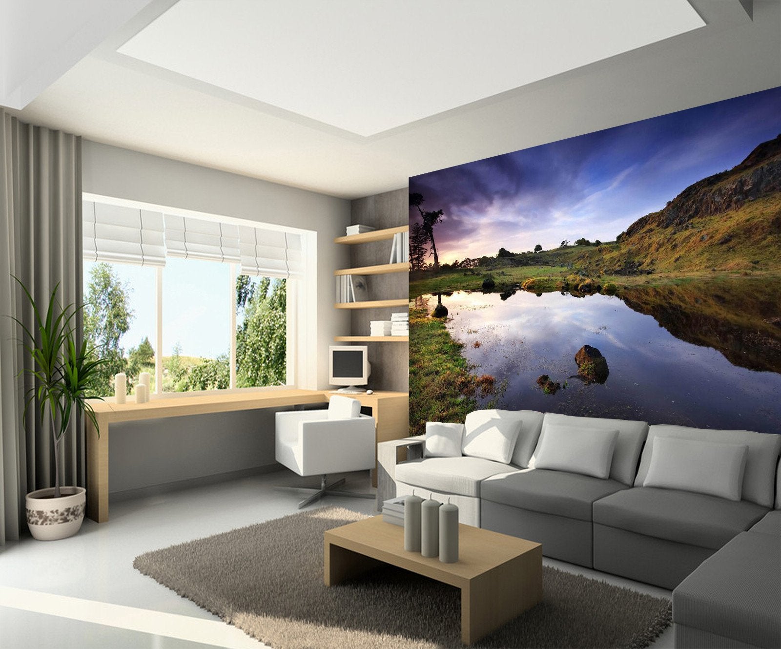 Small River And Hill 9 Wallpaper AJ Wallpaper