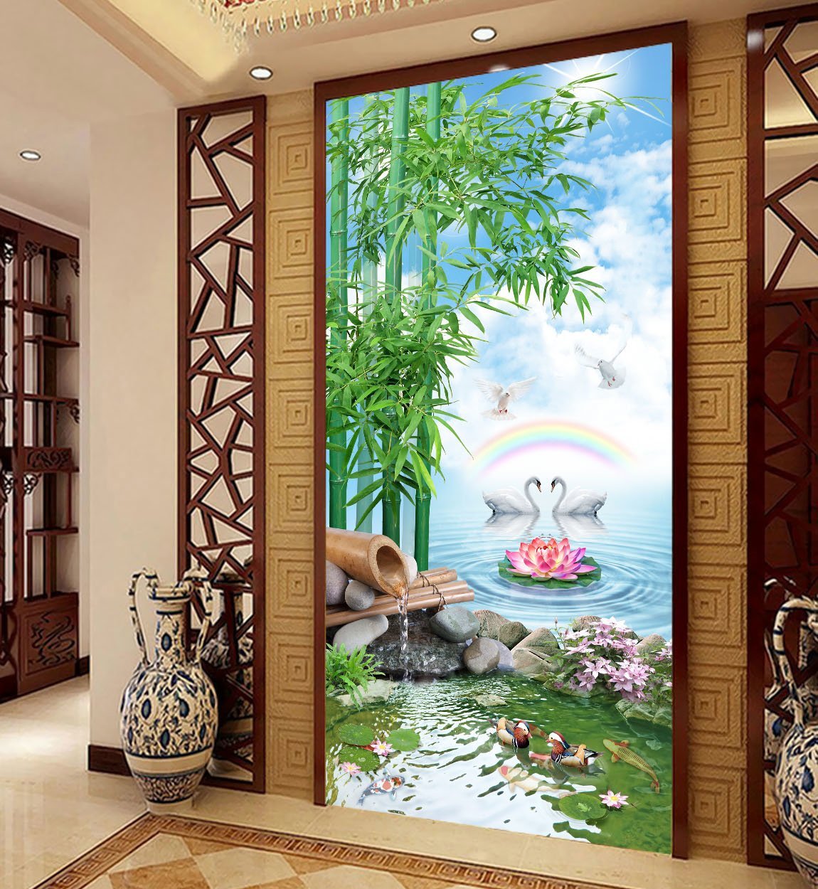 3D Mandarin Duck 364 Wallpaper AJ Wallpaper