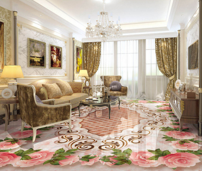 3D Full Bloom 283 Floor Mural Wallpaper AJ Wallpaper 2