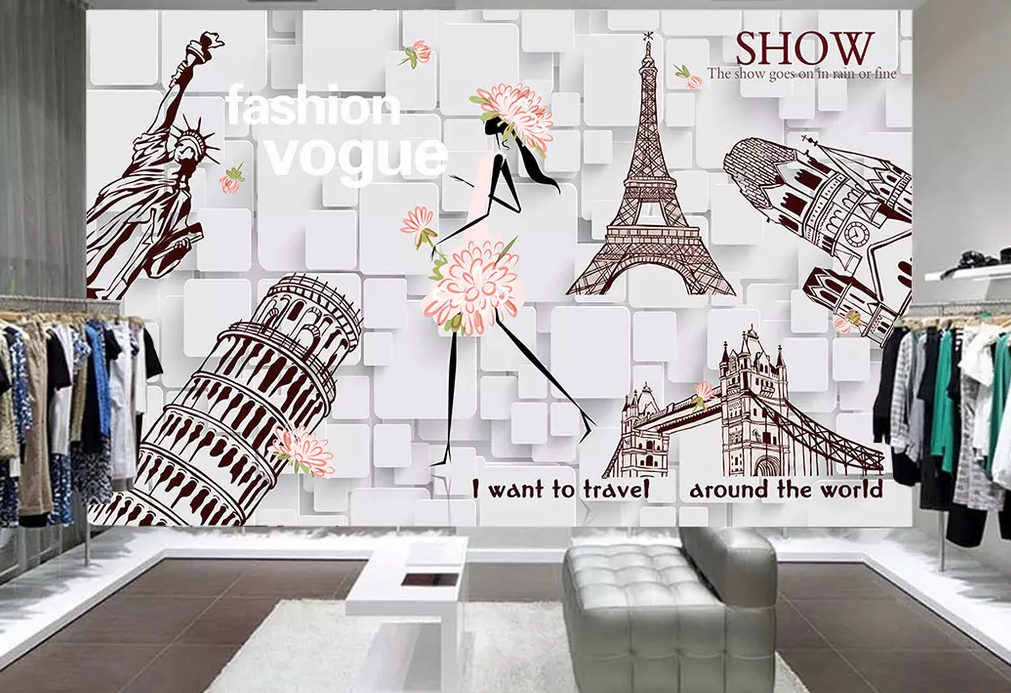 3D Graffiti Tower Woman 287 Wallpaper AJ Wallpaper 2