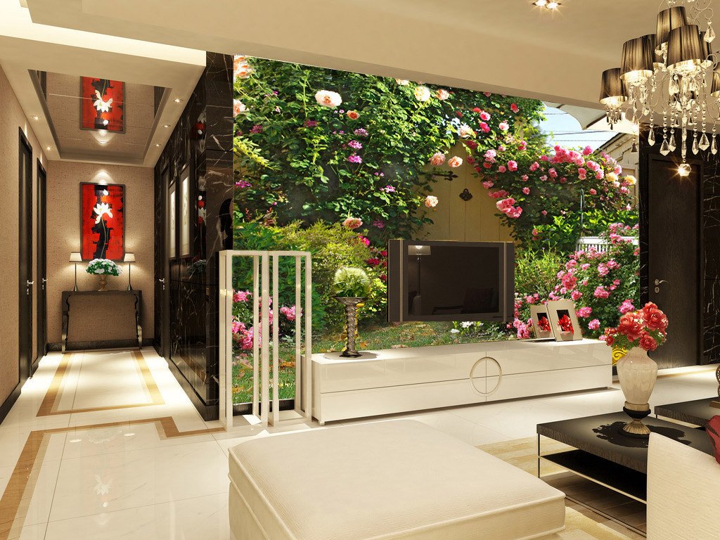 Blooming Garden Wallpaper AJ Wallpaper