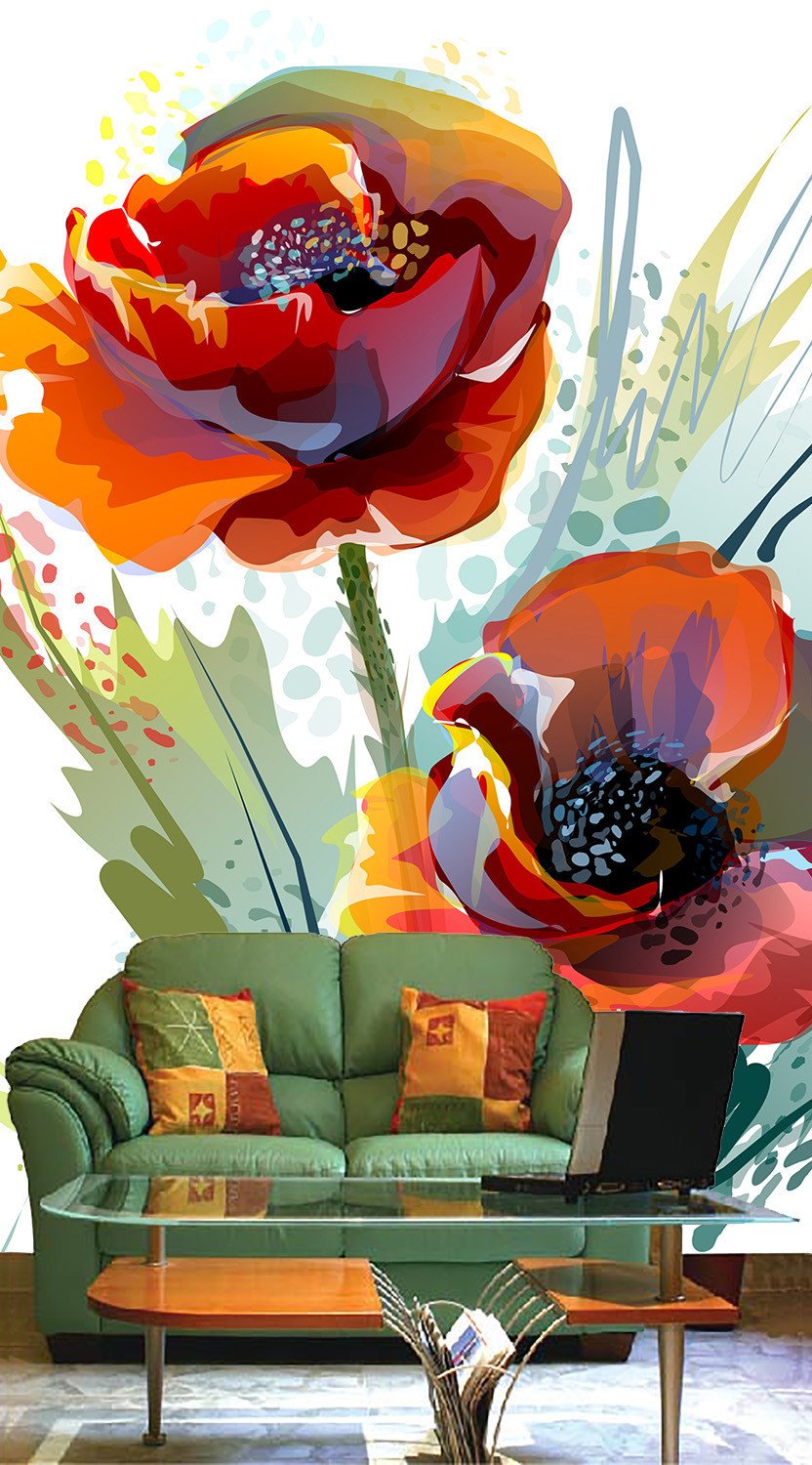 Bright Orange Flowers Wallpaper AJ Wallpaper