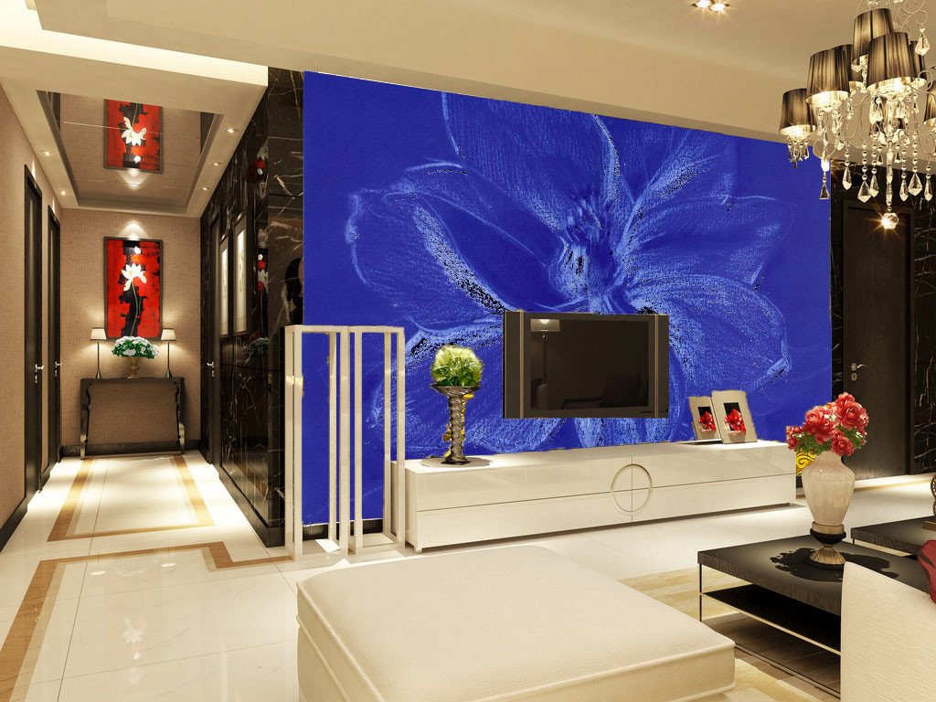 Bright Blue Painting Wallpaper AJ Wallpaper 2