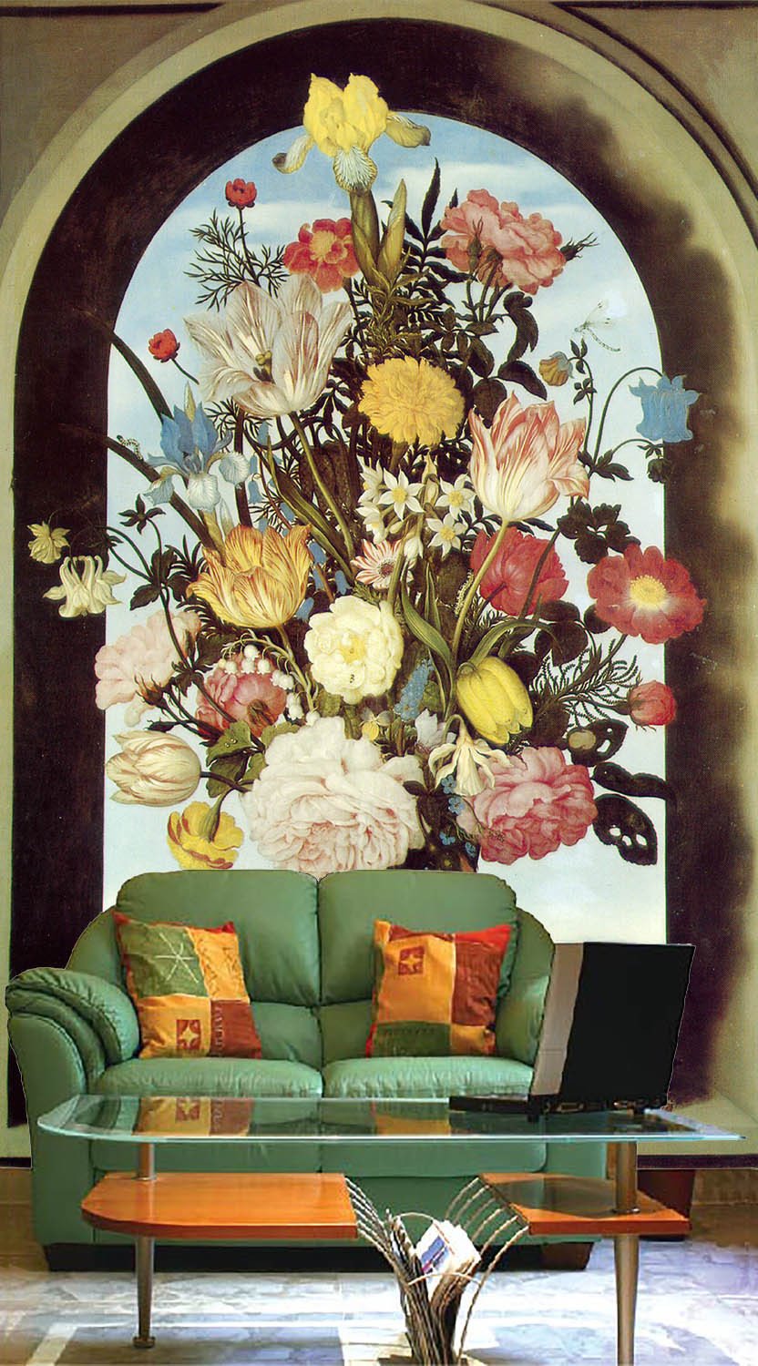 Windowsill Vase Wallpaper AJ Wallpaper