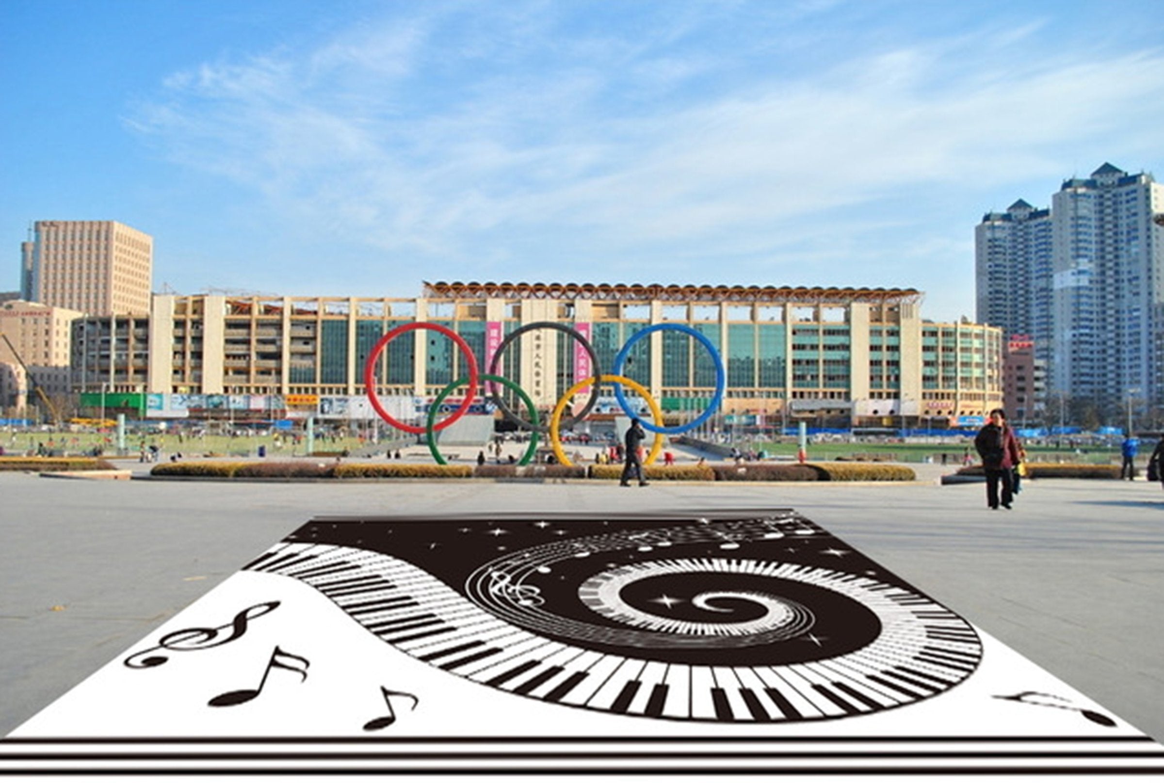 3D Black Note WG020 Floor Mural Wallpaper AJ Wallpaper 2