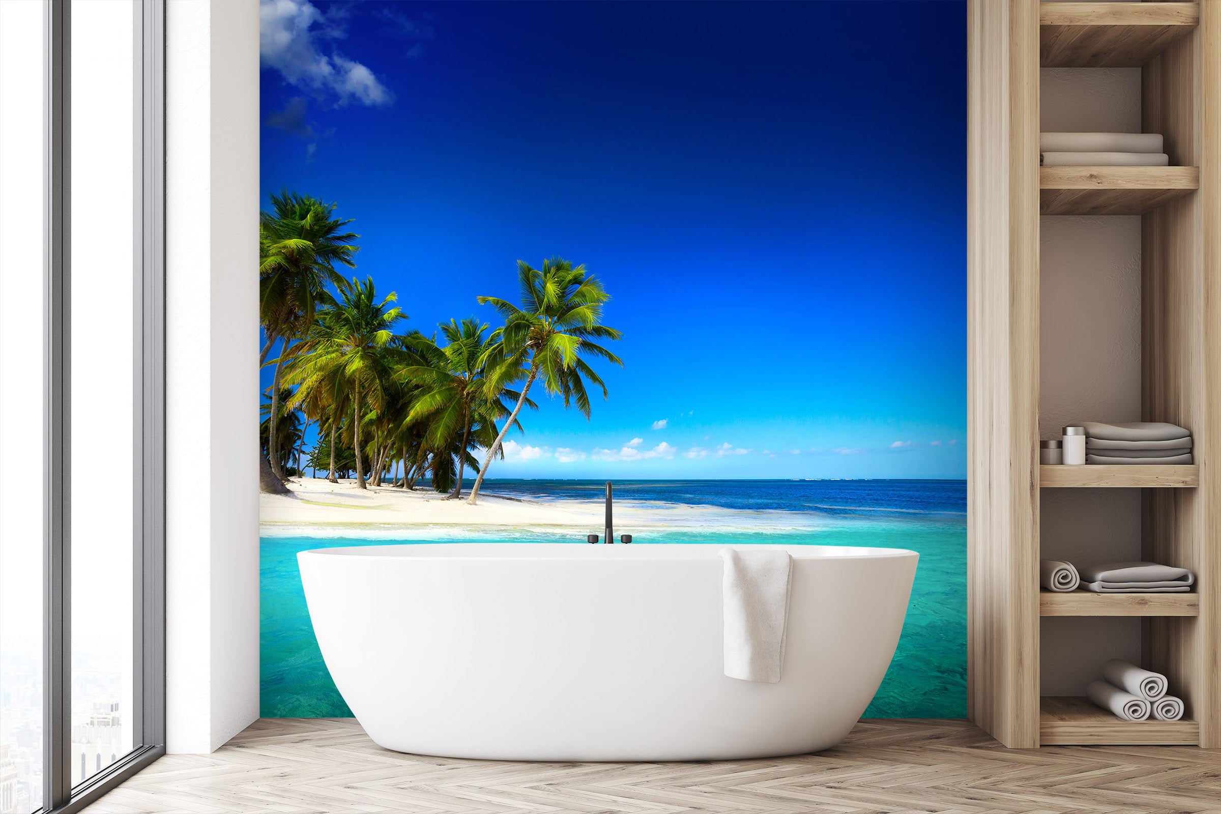 3D Sea Coconut Tree 088 Wall Murals