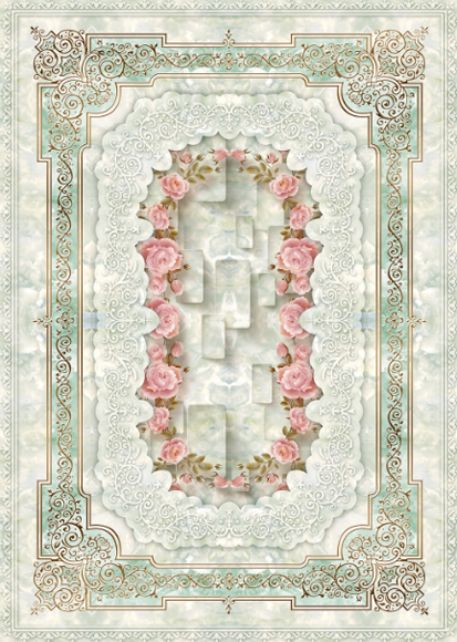 3D Flowers Circle Floor Mural Wallpaper AJ Wallpaper 2