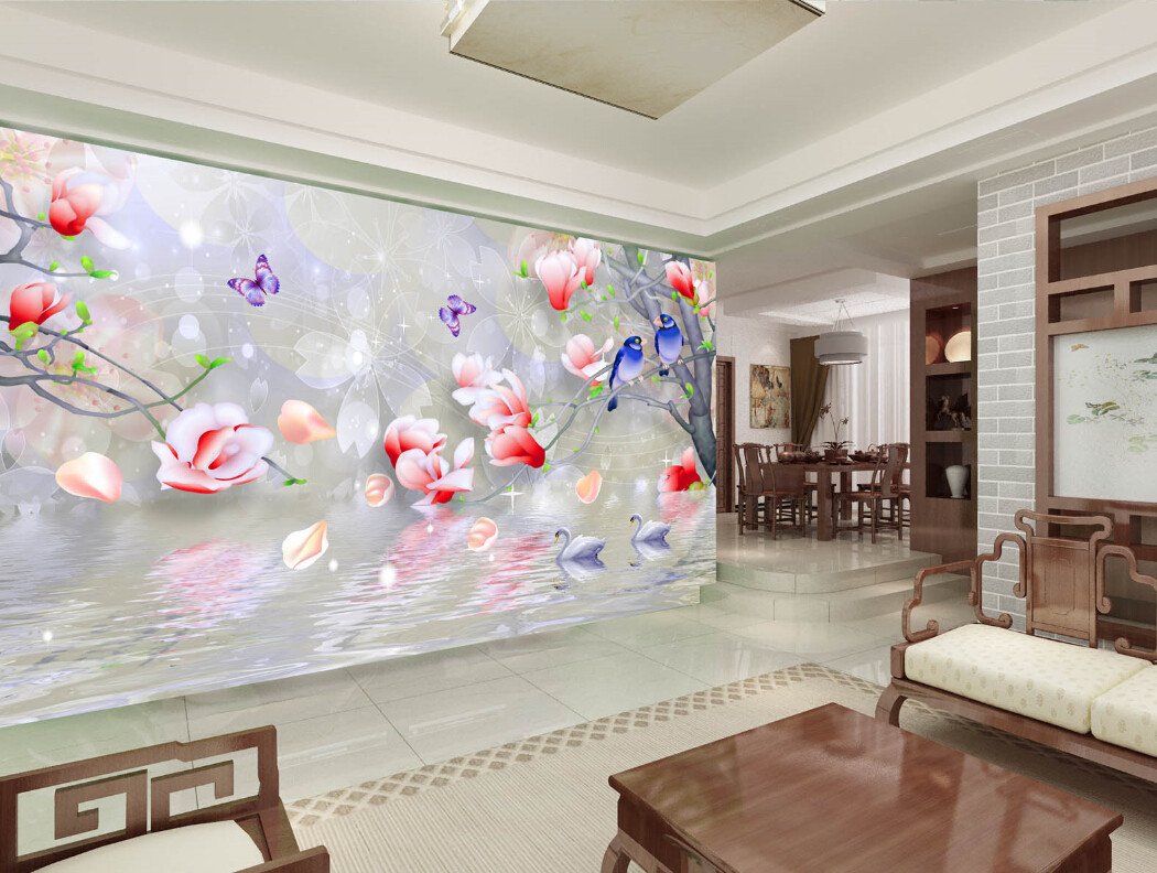 3D Dream Simple Flower Wallpaper AJ Wallpaper 1