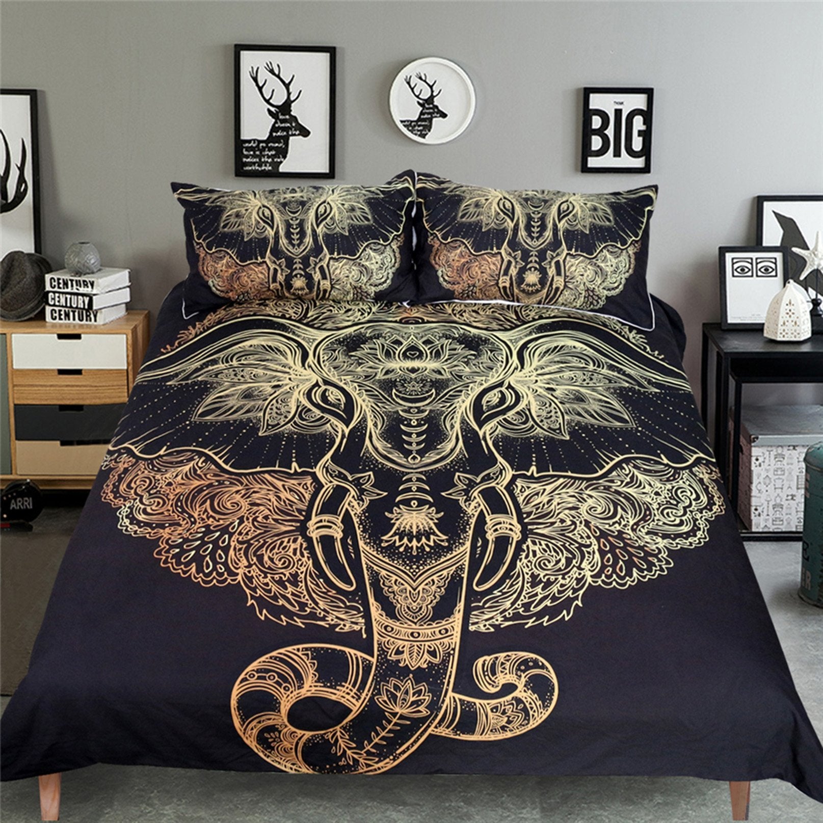 3D Elephant Head Mandala 198 Bed Pillowcases Quilt Wallpaper AJ Wallpaper