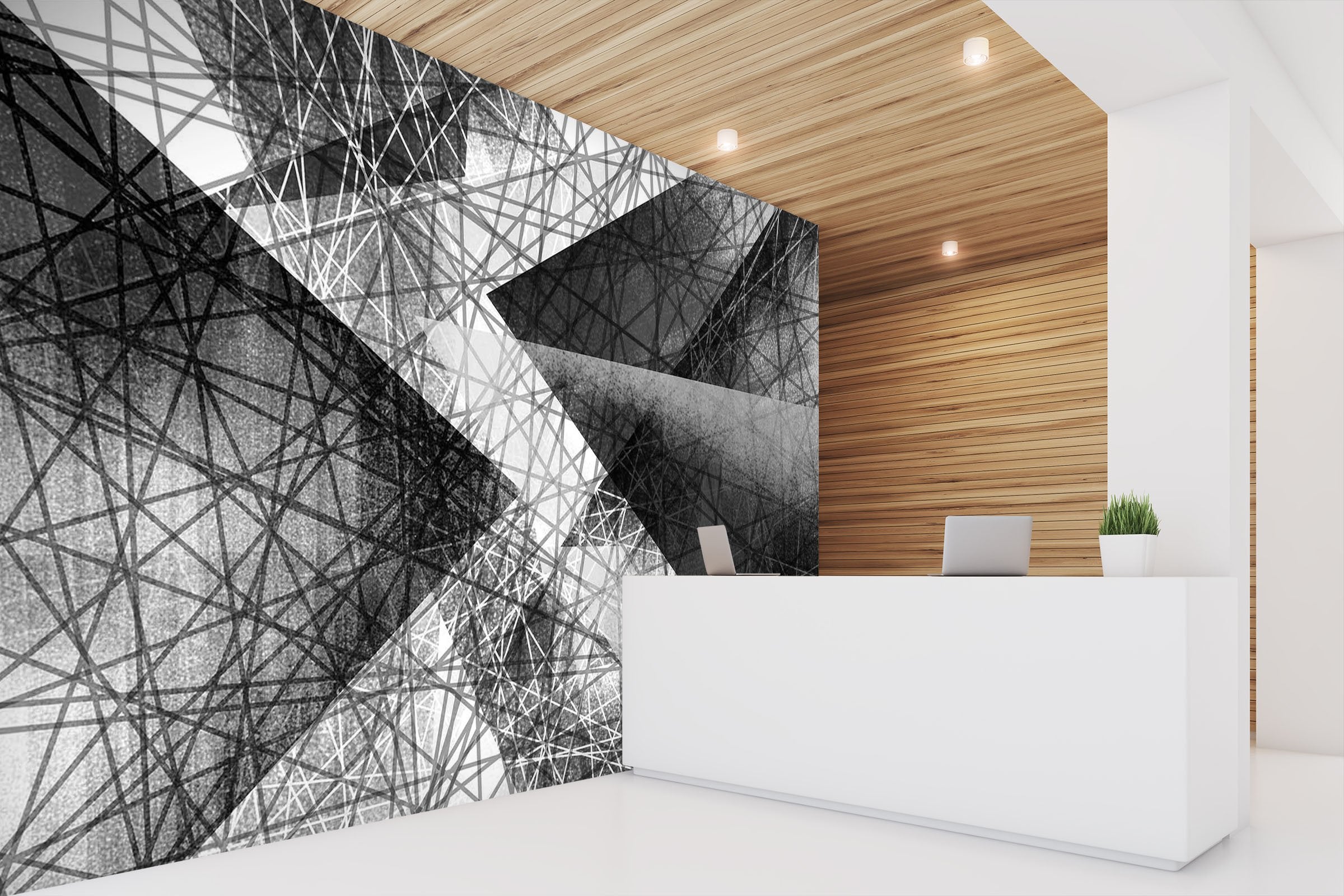 3D Black Strips 012 Wall Murals Wallpaper AJ Wallpaper 2