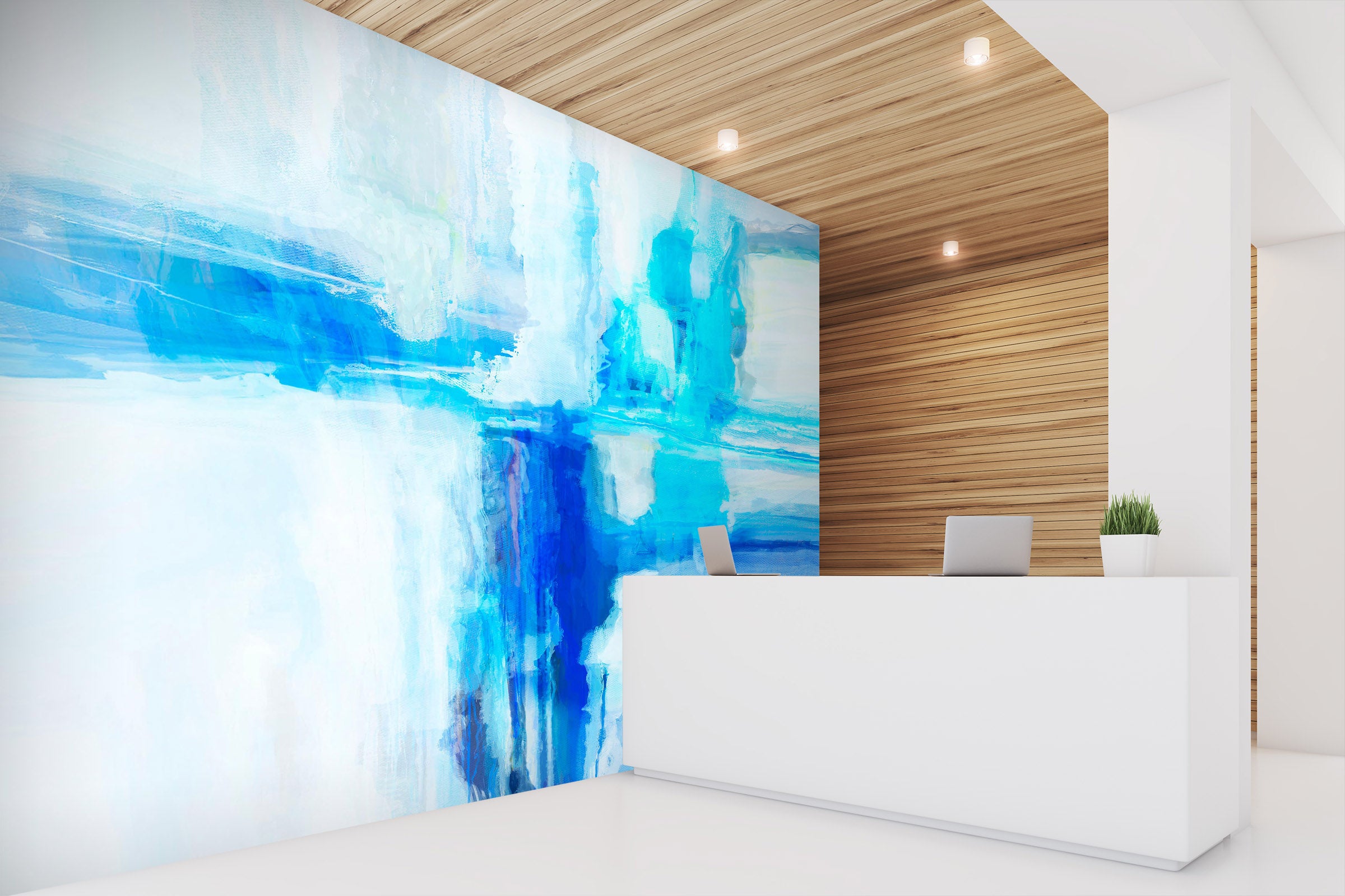 3D Blue Waterfall 1424 Michael Tienhaara Wall Mural Wall Murals