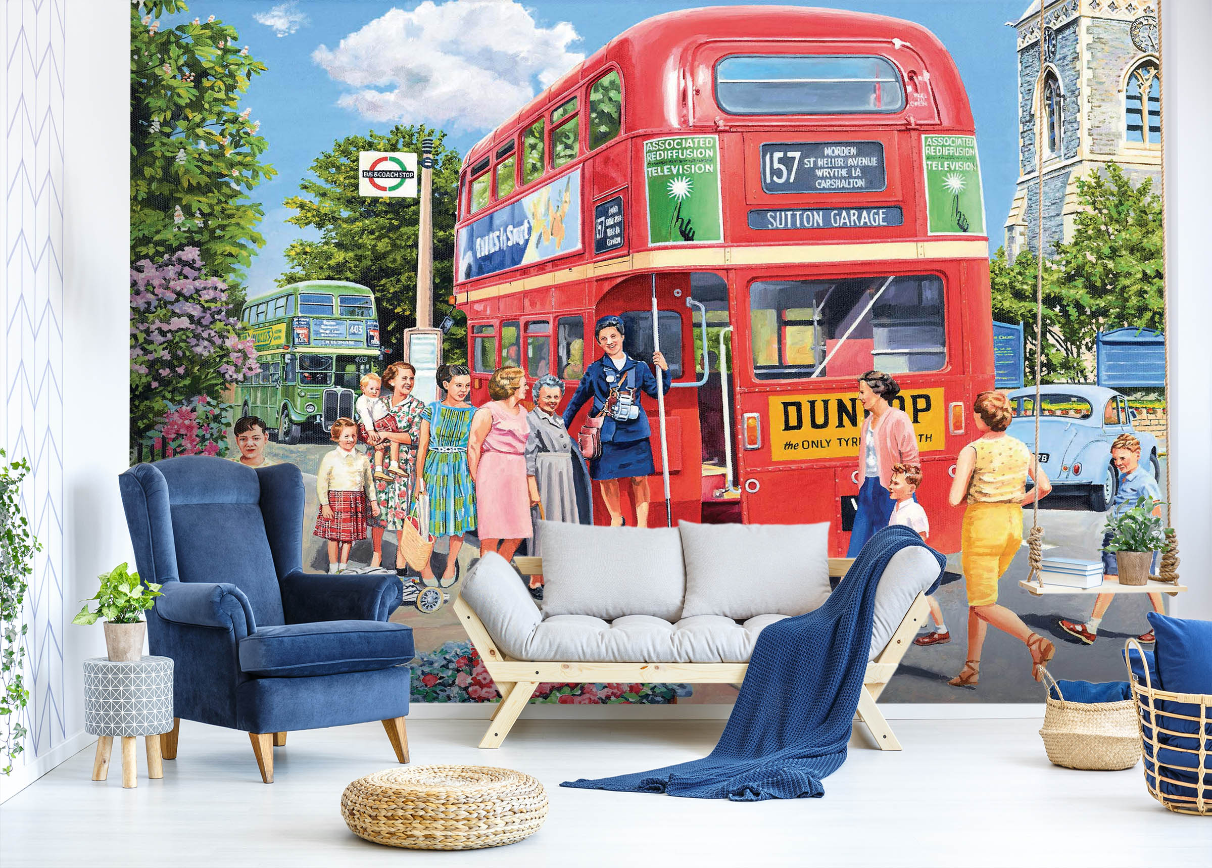 3D The Bus Conductress 1057 Trevor Mitchell Wall Mural Wall Murals