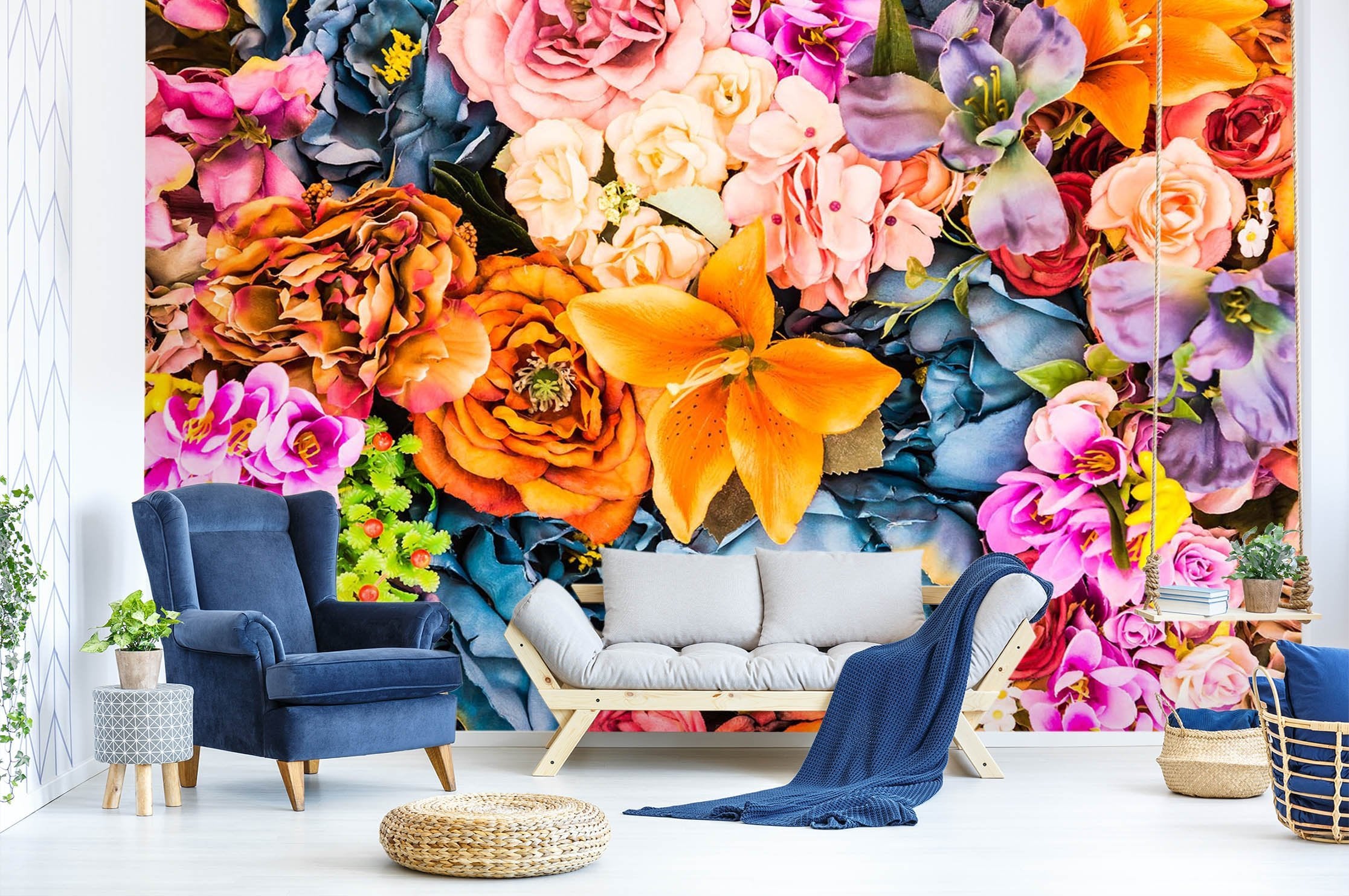 3D Lush Flower Blossom 559 Wallpaper AJ Wallpaper 2