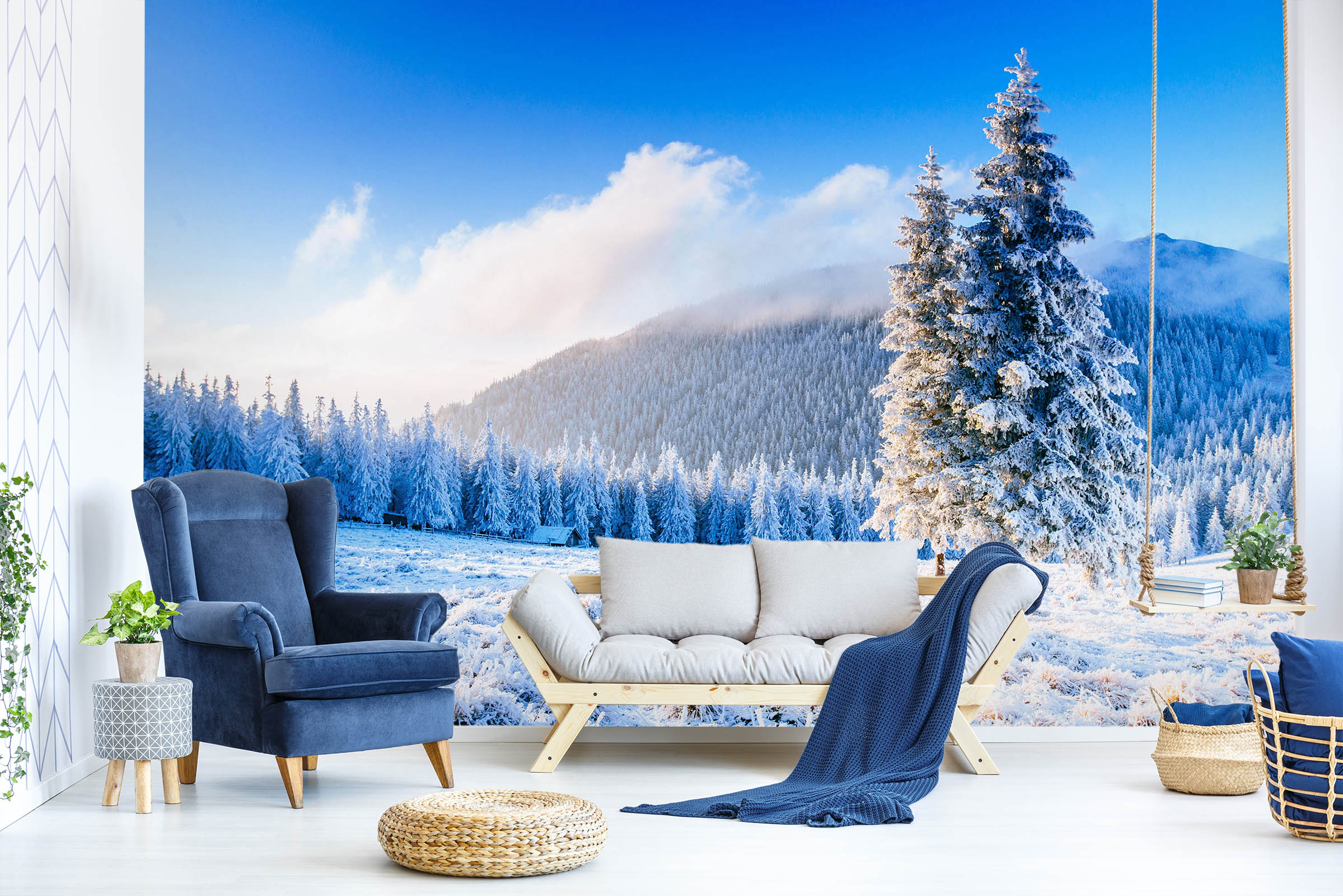 3D Snow Mountain Forest 57092 Wall Murals