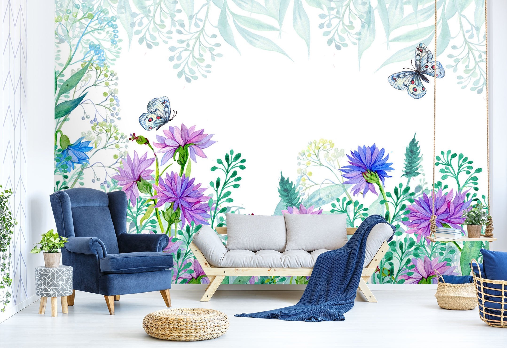 3D Butterfly Fragrance 517 Wallpaper AJ Wallpaper 2