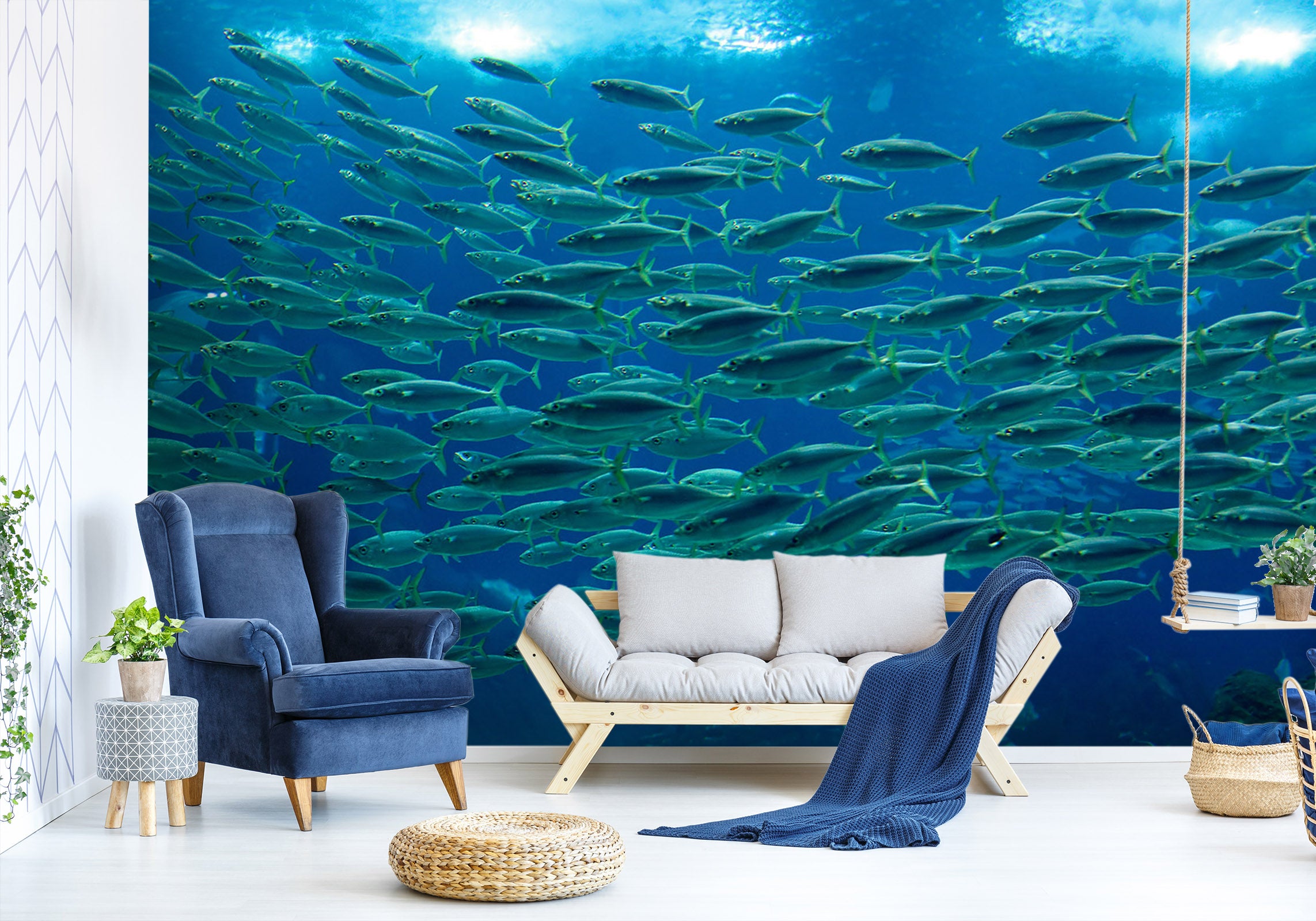 3D School Of Fish 192 Wall Murals