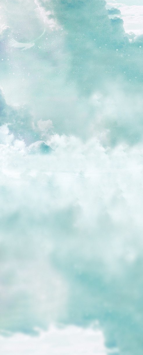 3D heaven of clouds painting door mural Wallpaper AJ Wallpaper