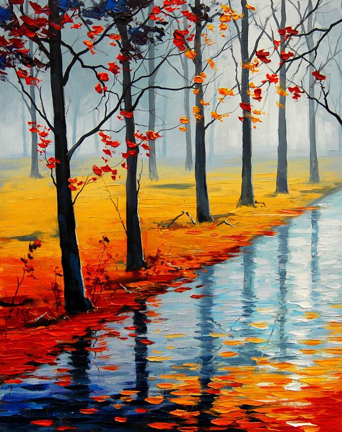 Riverside Young Trees Wallpaper AJ Wallpaper 2