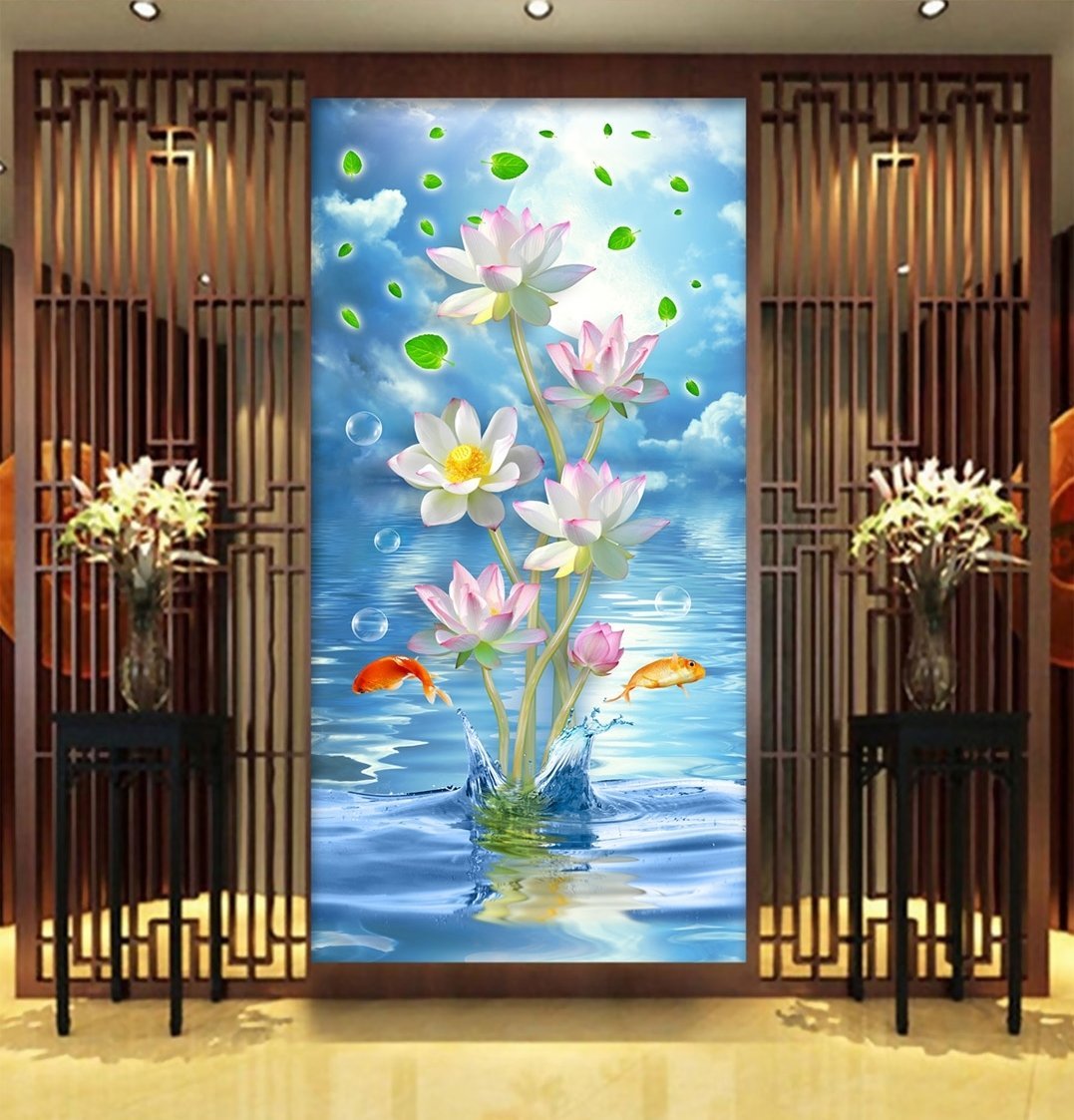 3D Lotus Bubble 386 Wallpaper AJ Wallpaper