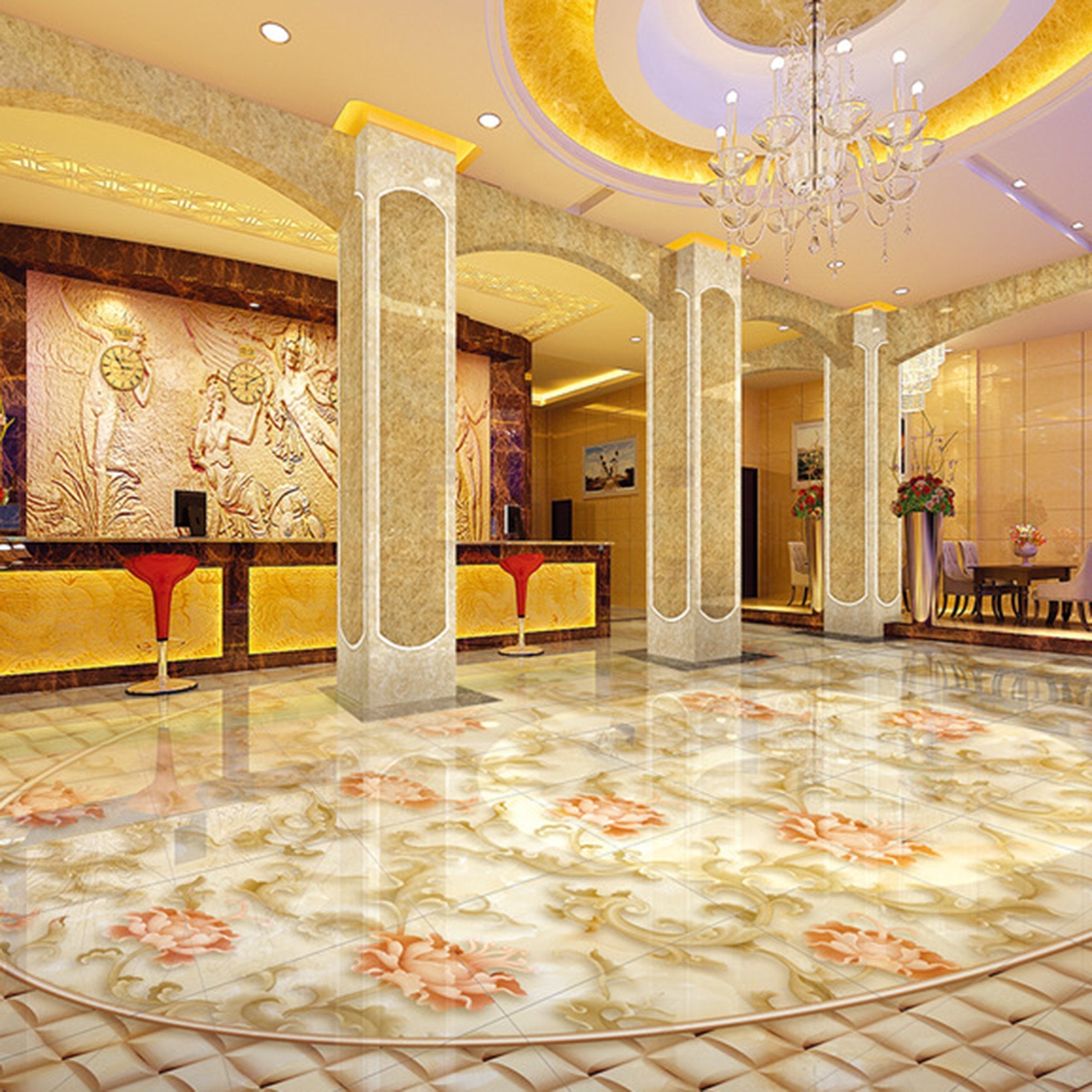 3D Beautiful Flowers WG146 Floor Mural Wallpaper AJ Wallpaper 2