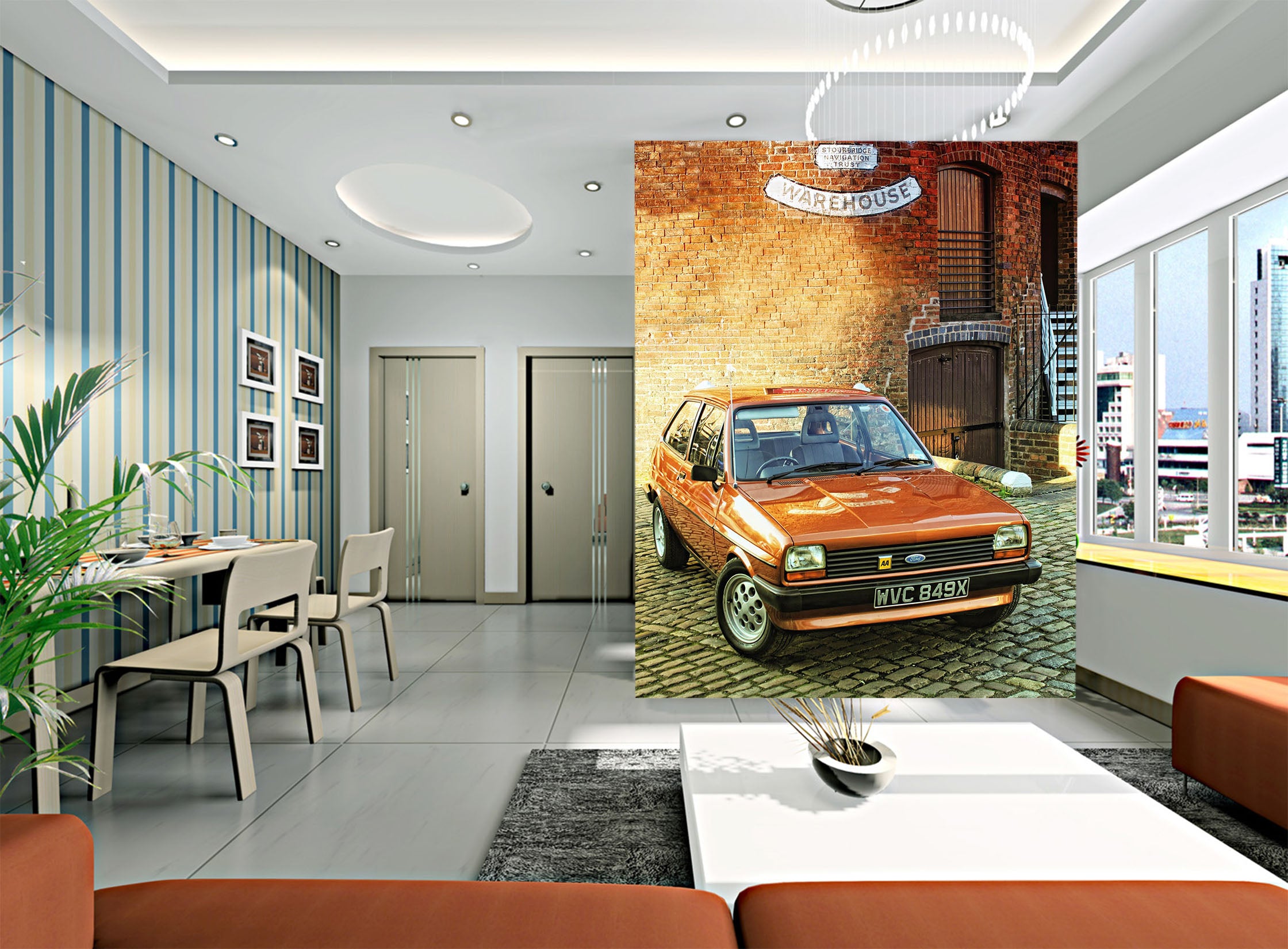 3D Brick Wall Car 432 Vehicle Wall Murals
