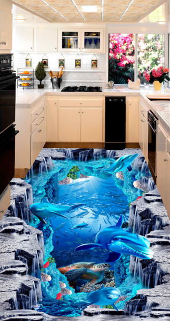 3D Underwater World 351 Floor Mural Wallpaper Murals Rug & Mat Print Epoxy waterproof bath floor