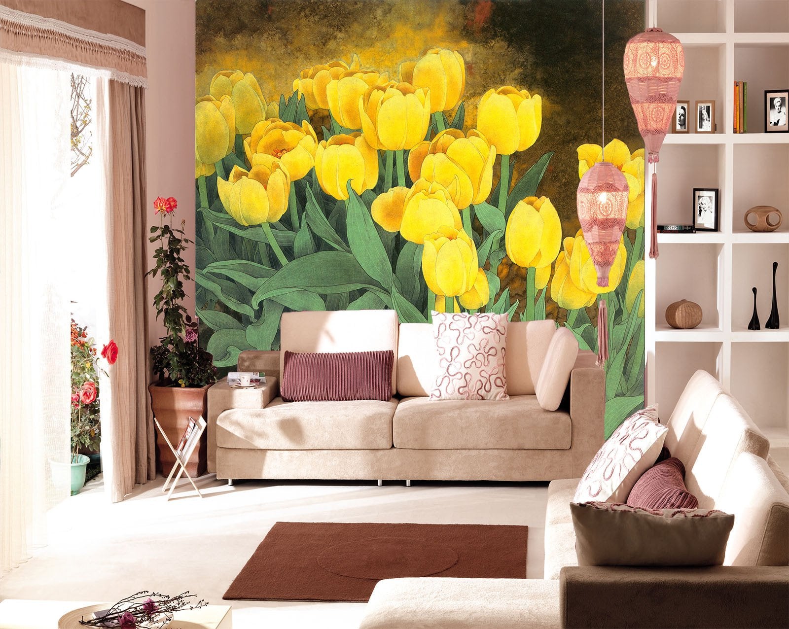 Yellow Tulips Wallpaper AJ Wallpaper