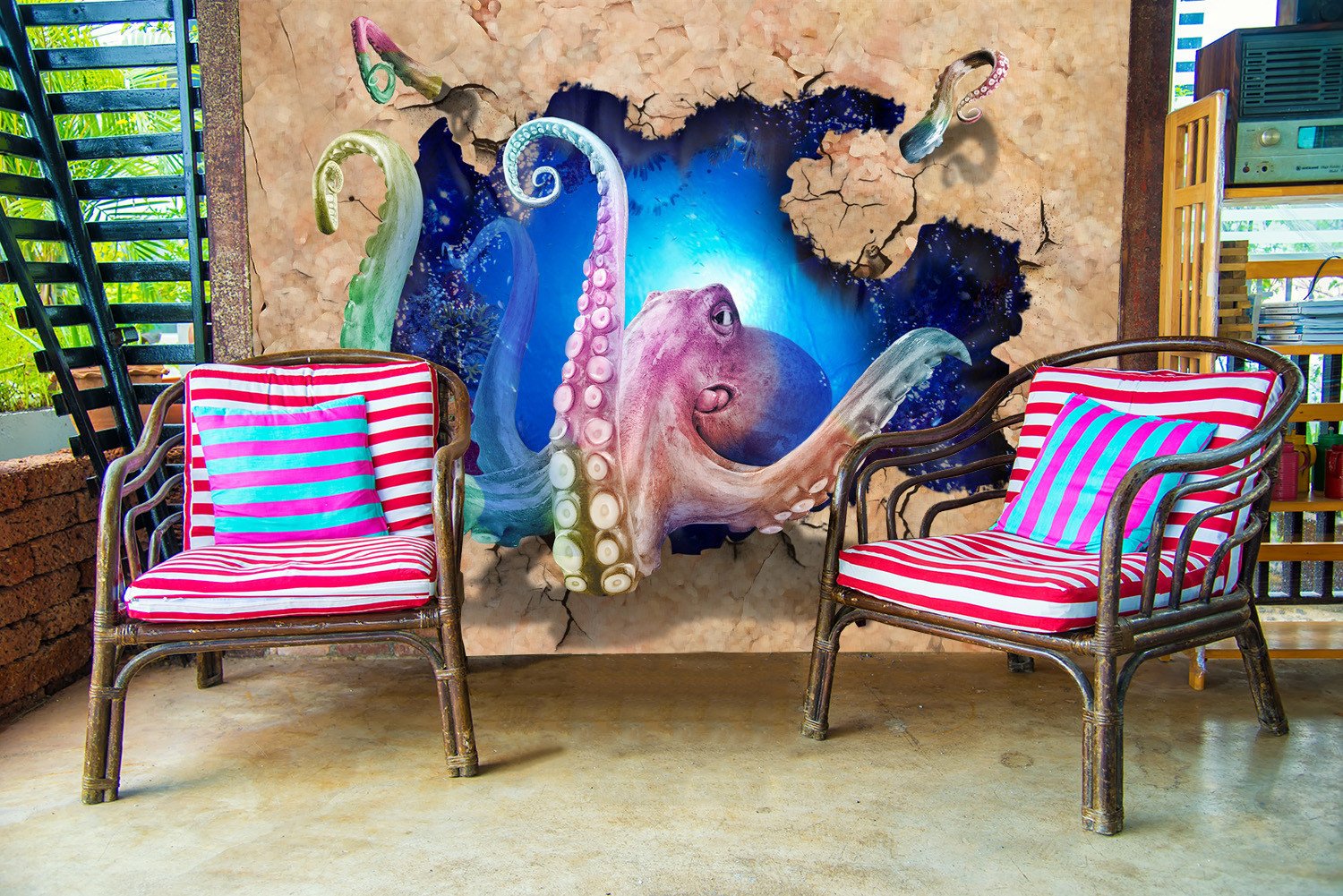 3D Octopus Fish 628 Wallpaper AJ Wallpaper