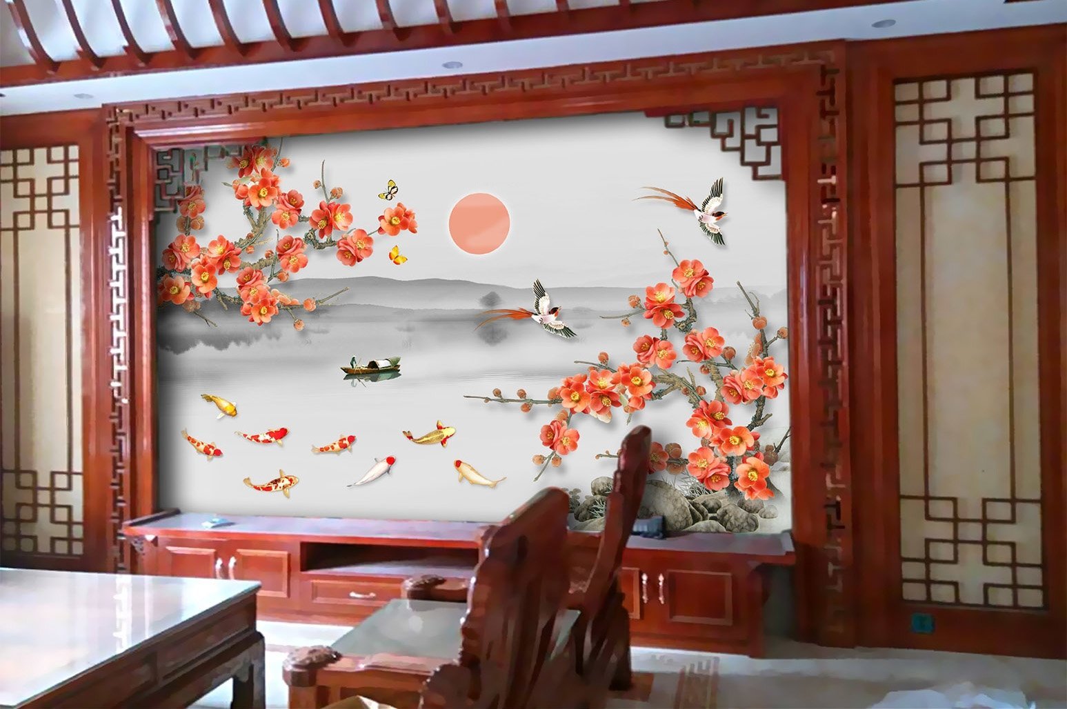 3D Sun Fisherman Flower 286 Wallpaper AJ Wallpaper