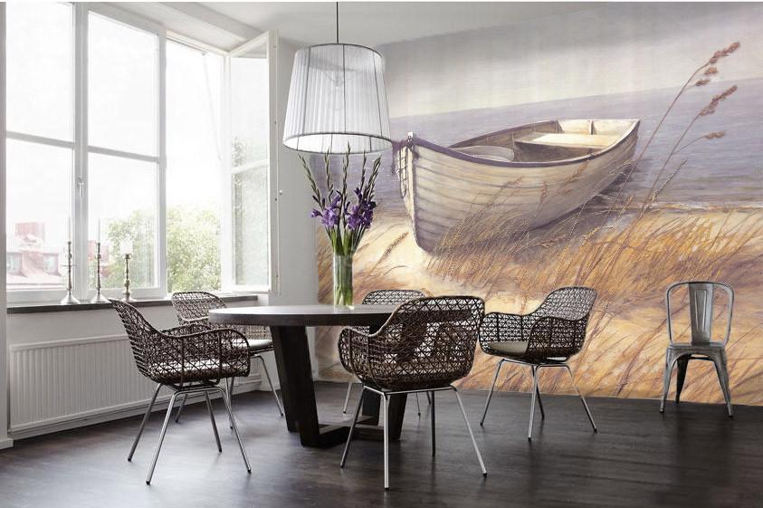 Beach Wooden Boat Wallpaper AJ Wallpaper