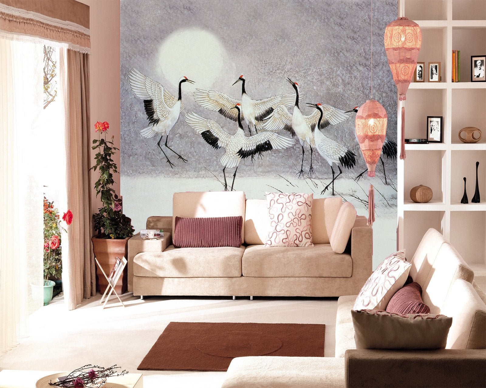 Dancing Cranes Wallpaper AJ Wallpaper