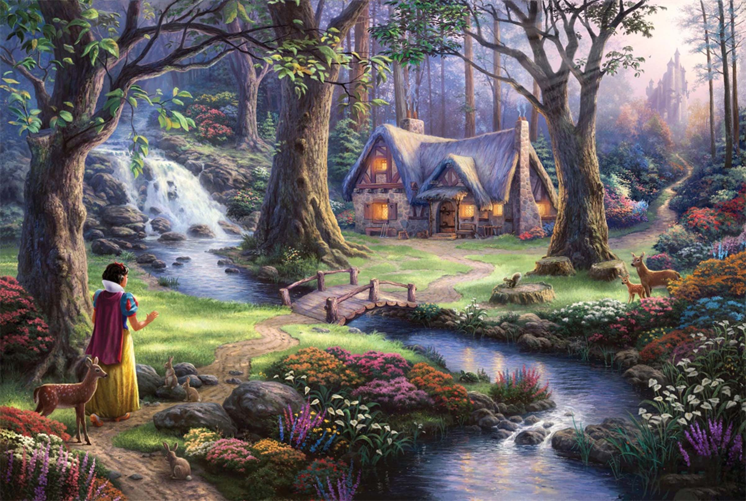 3D Forest River Cottage 011 Garage Door Mural Wallpaper AJ Wallpaper