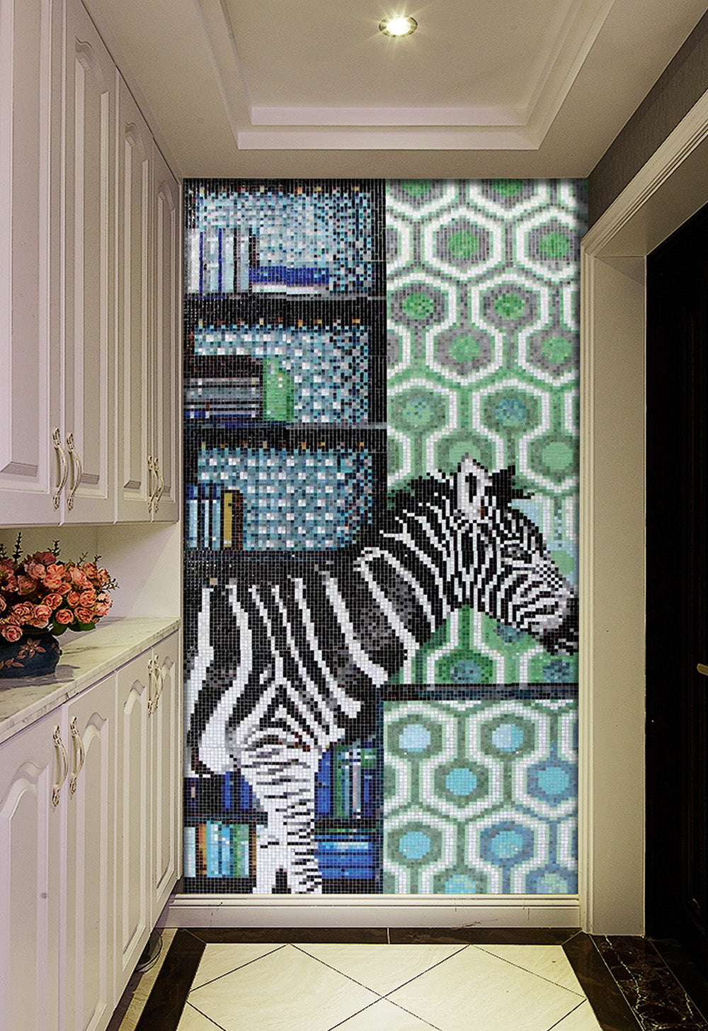 3D Embroidery Zebra WC835 Wall Murals