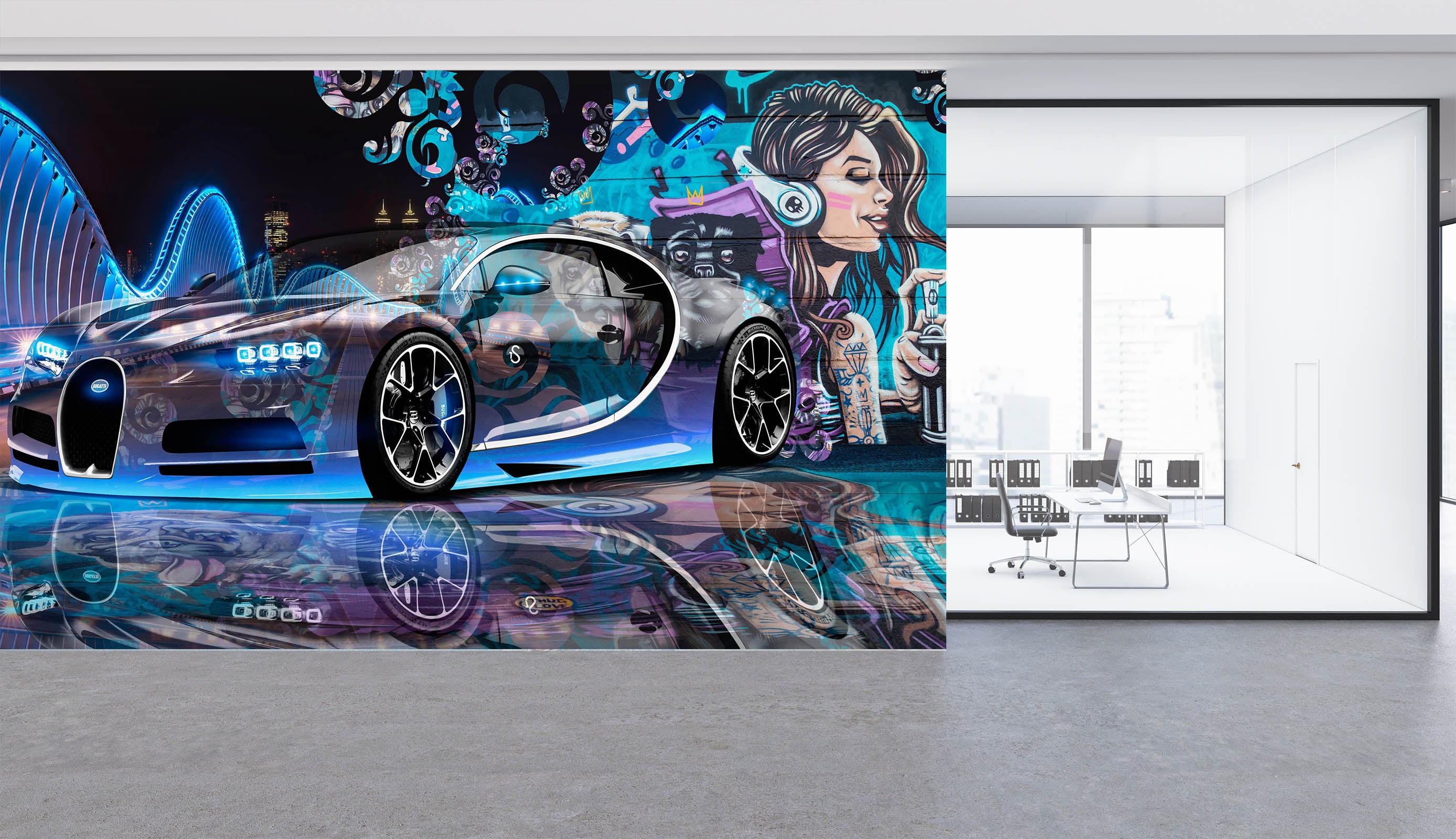 3D Blue Beauty 005 Wall Murals