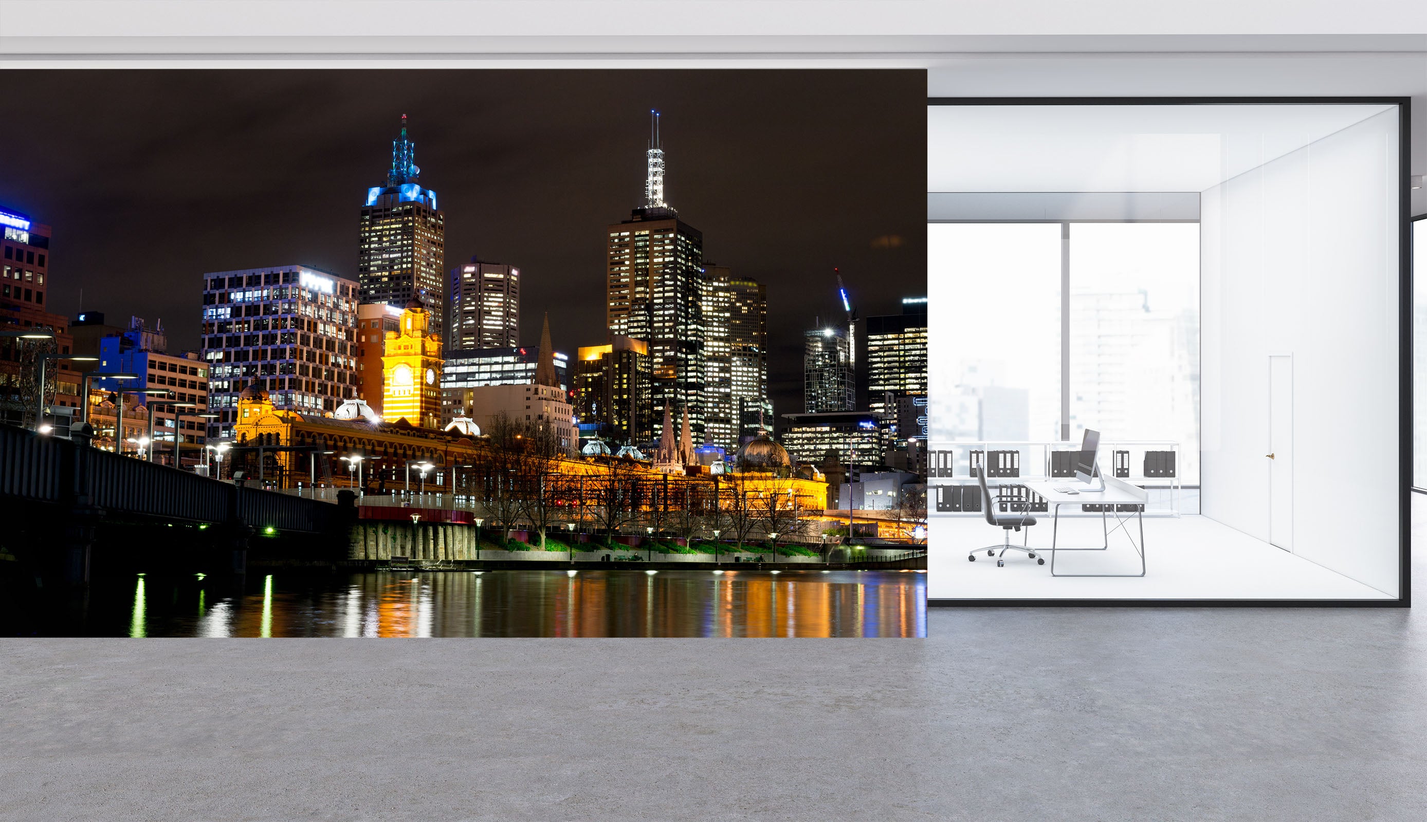 3D Night Building 1126 Wall Murals