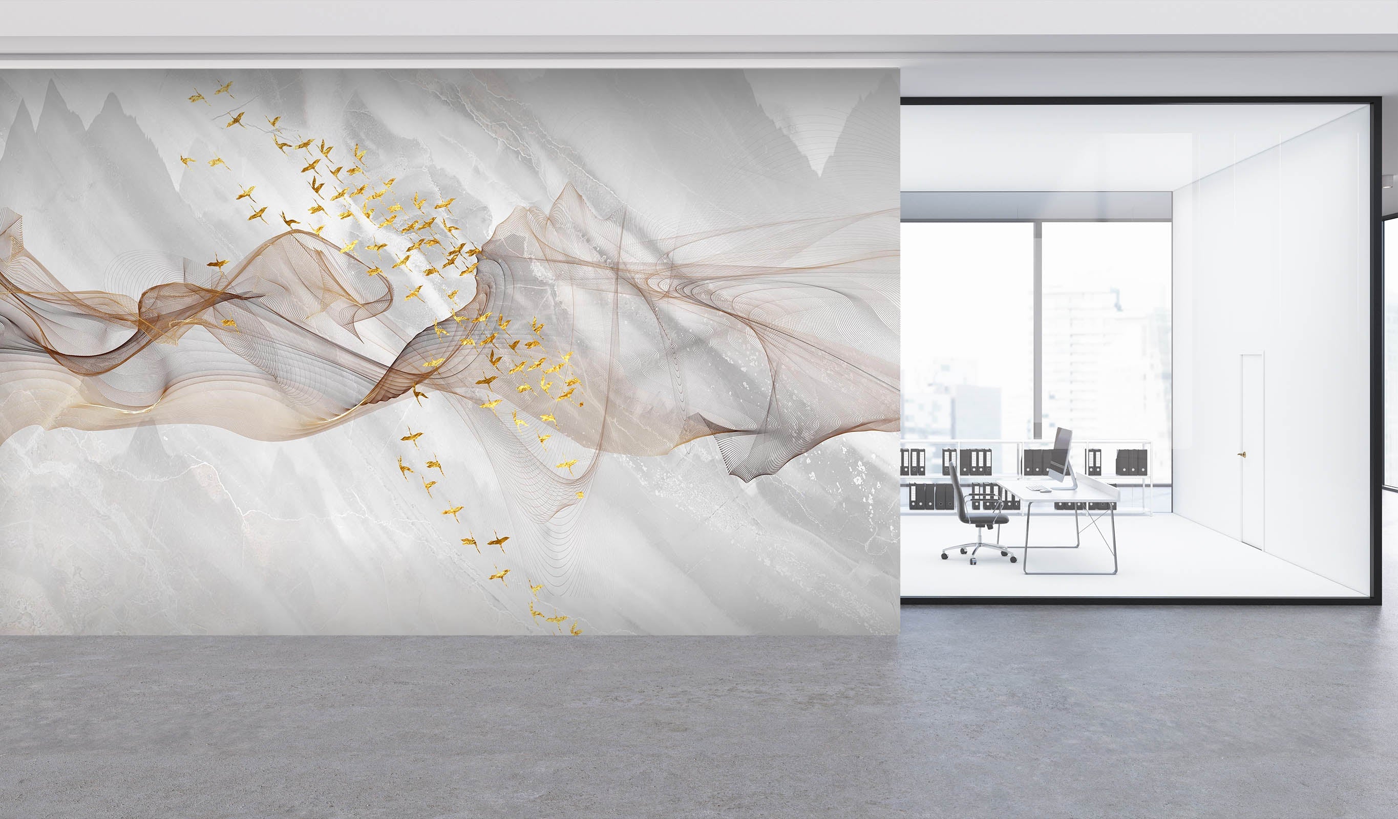 3D Marble Bird 003 Wall Murals Wallpaper AJ Wallpaper 2