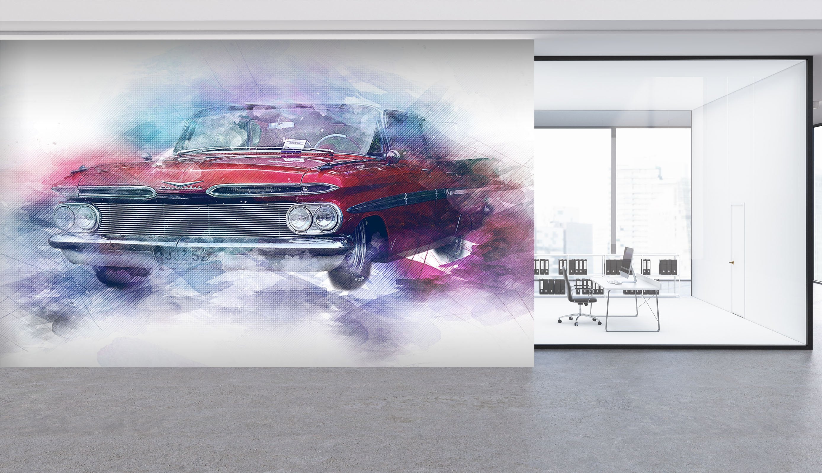 3D Foggy Car 947 Vehicle Wall Murals Wallpaper AJ Wallpaper 2